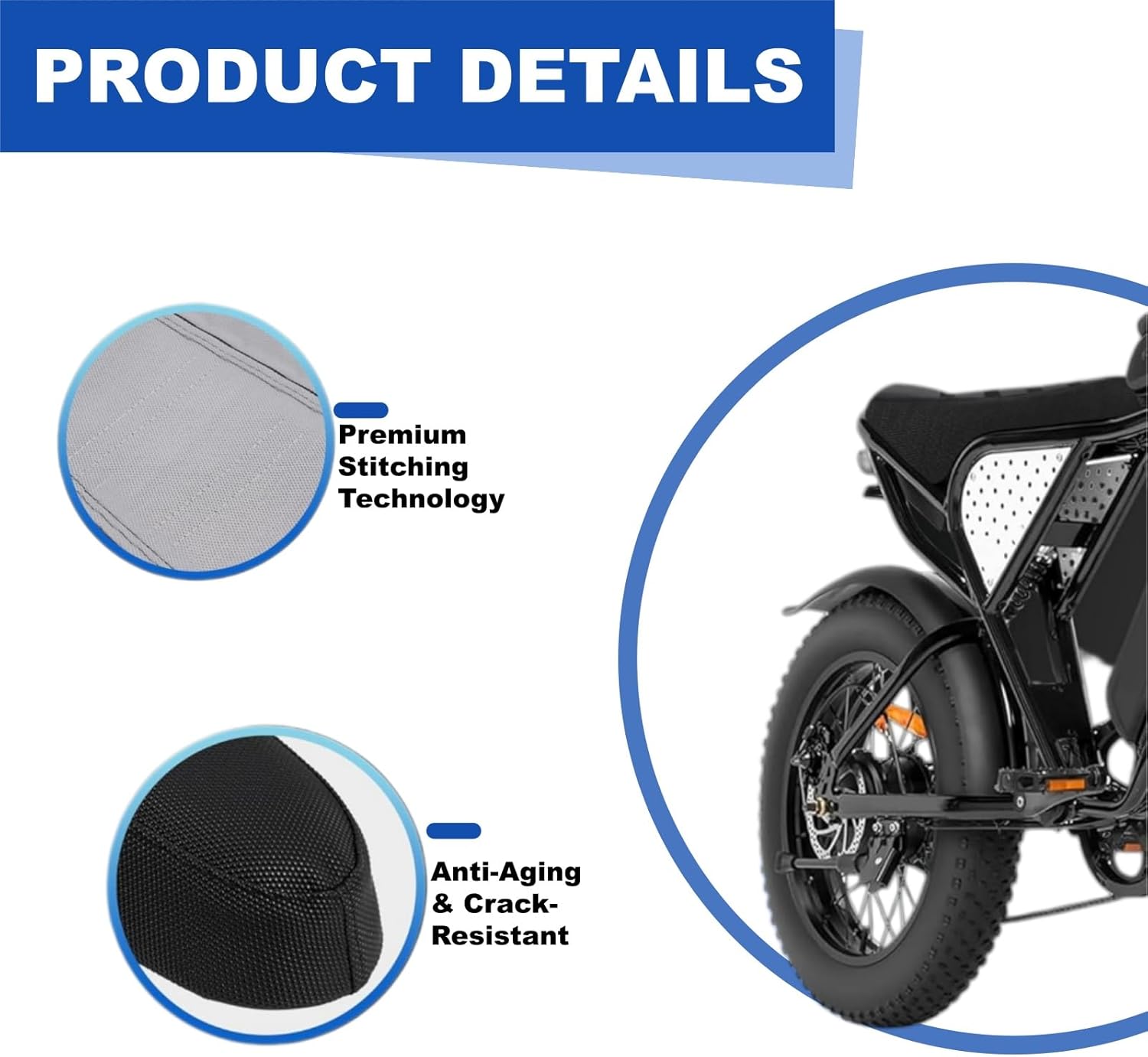 Ridstar Q20 Seat Cover, EBike Seat Cover, Non-Slip Waterproof Leather, Protecting Your Electric Bike Seat, for Ridstar Q20/Q20 Pro Lite - Image 5