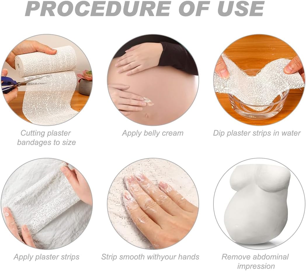 Plaster Cloth 5 Pack Plaster Gauze Bandage Roll Plaster of Paris for Crafts Belly Cast Art Project Mask Making Sculptures and Body Casts, 7.9inch X 106 inch - Image 3