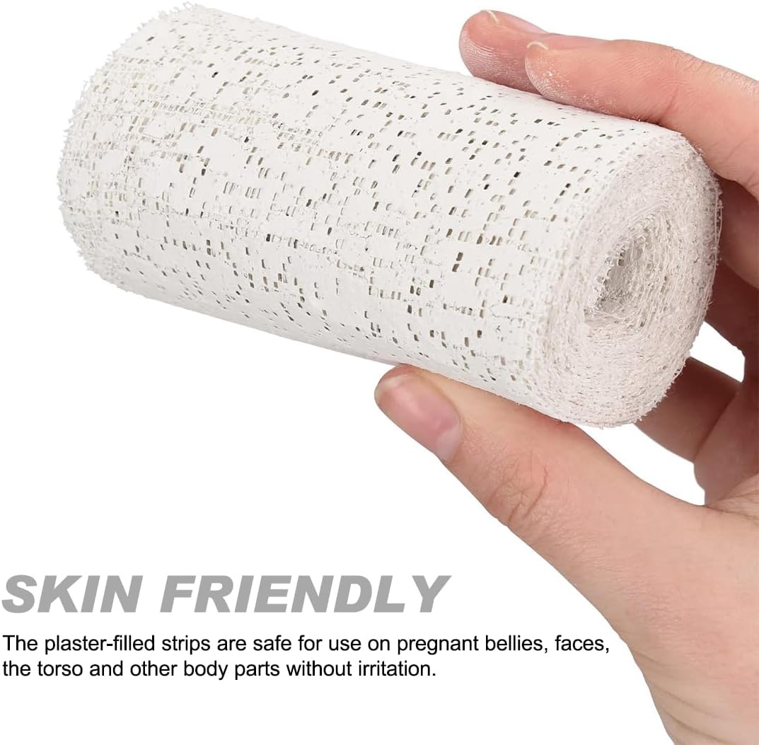 Plaster Cloth 5 Pack Plaster Gauze Bandage Roll Plaster of Paris for Crafts Belly Cast Art Project Mask Making Sculptures and Body Casts, 7.9inch X 106 inch - Image 6
