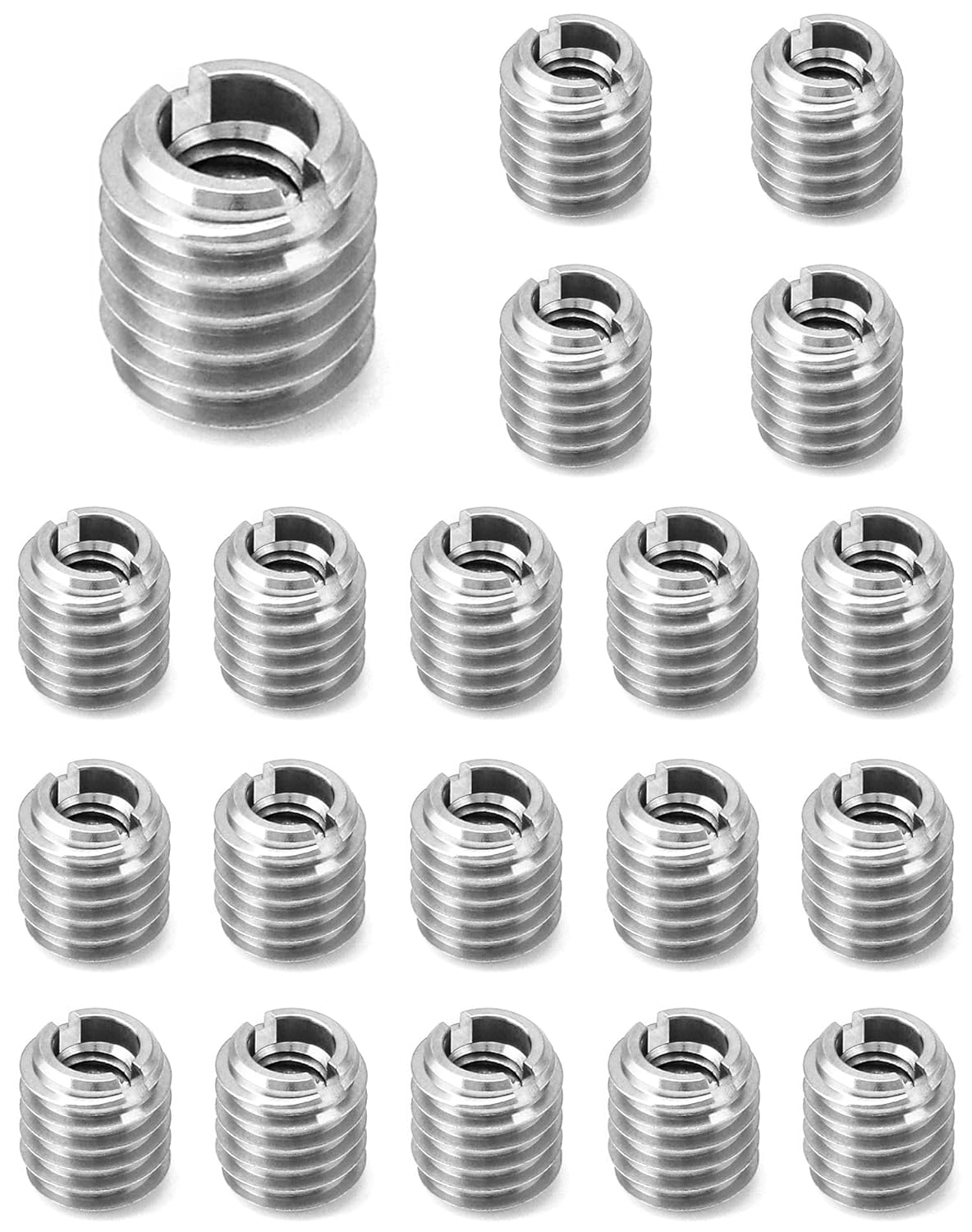 Stainless Steel Threaded Insert for Hard-Wood, 1/4-20 Internal Threads 20 Pack 5/8