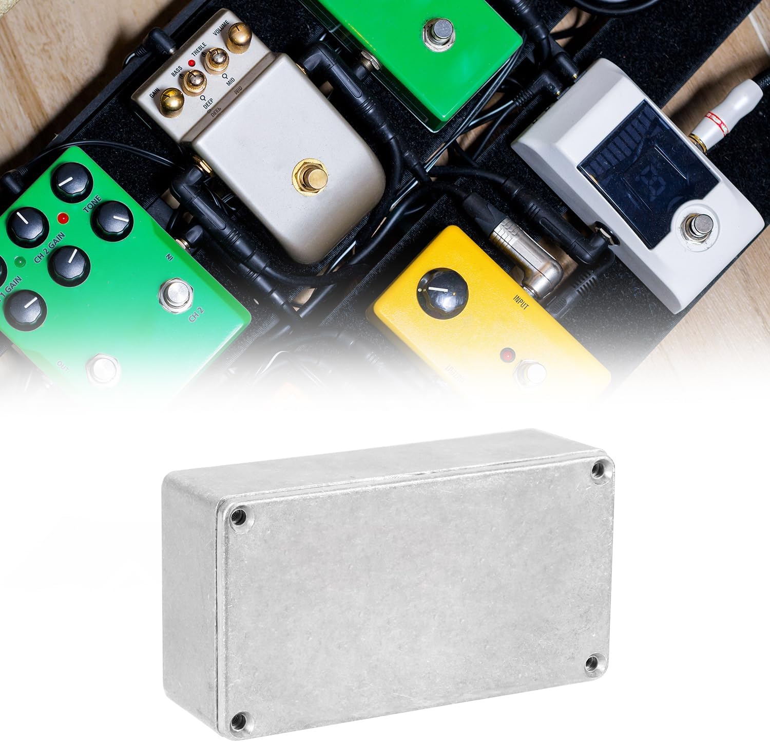 125B/1590N1 Aluminium Stomp Box Enclosures, 122 x 66 x 39.5 mm, Unfinished DIY Guitar Pedal Cases with Screws and Rubber Mats, 3 Pcs - Image 8