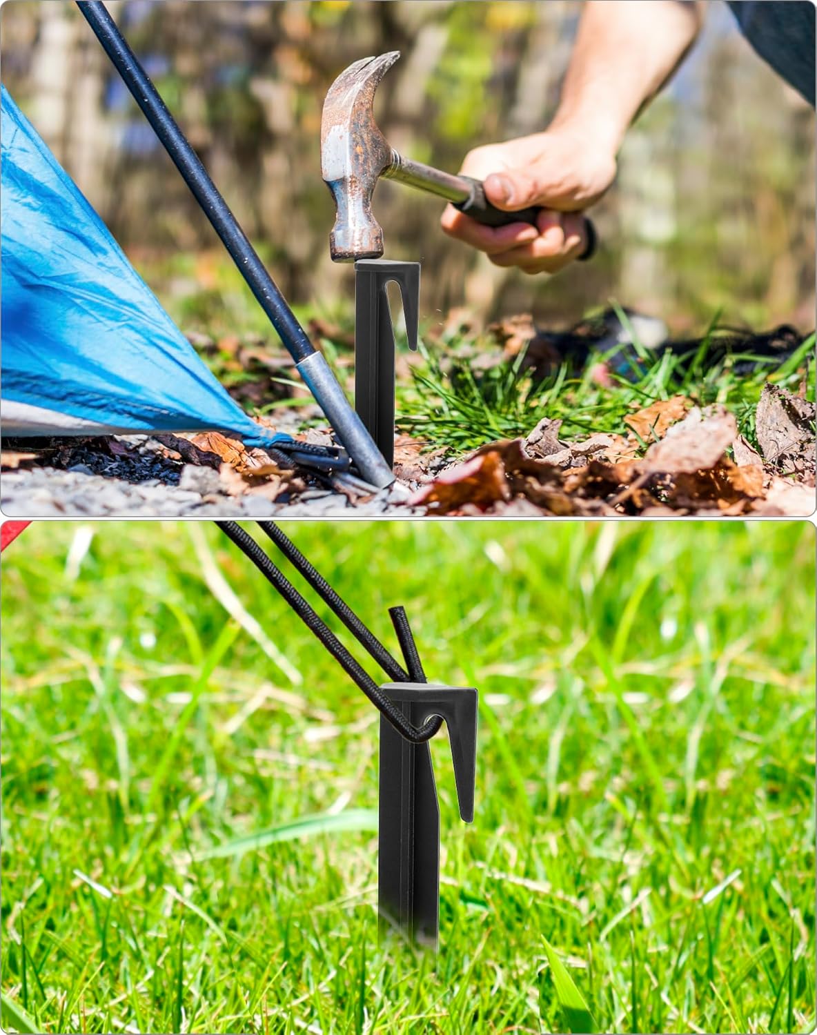 Plastic Boundary Wire Stakes, 200 Pcs, 3.35in, Black, Bayonet Tip, Garden Edging, Lawn Nails, Wire Pegs, Landscape Anchoring Spikes, Pet Fence, Mower Compatible - Image 4