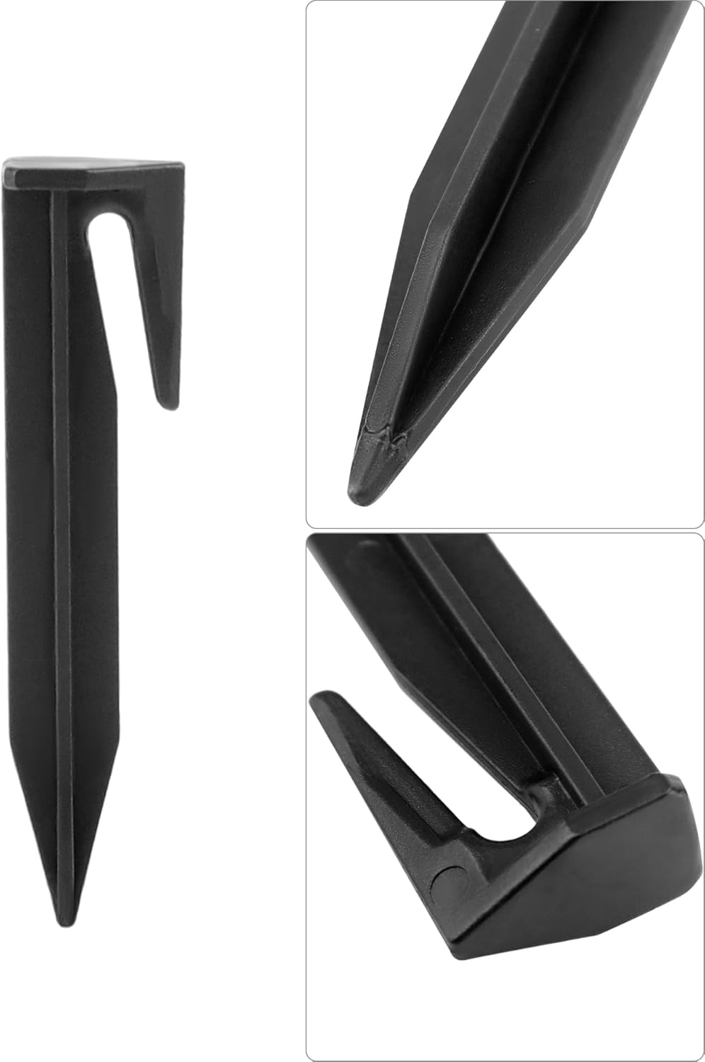 Plastic Boundary Wire Stakes, 200 Pcs, 3.35in, Black, Bayonet Tip, Garden Edging, Lawn Nails, Wire Pegs, Landscape Anchoring Spikes, Pet Fence, Mower Compatible - Image 5