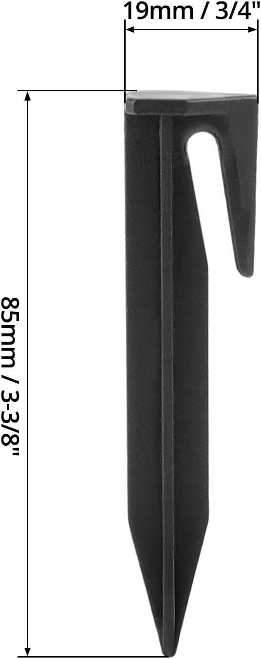 Plastic Boundary Wire Stakes, 200 Pcs, 3.35in, Black, Bayonet Tip, Garden Edging, Lawn Nails, Wire Pegs, Landscape Anchoring Spikes, Pet Fence, Mower Compatible - Image 6