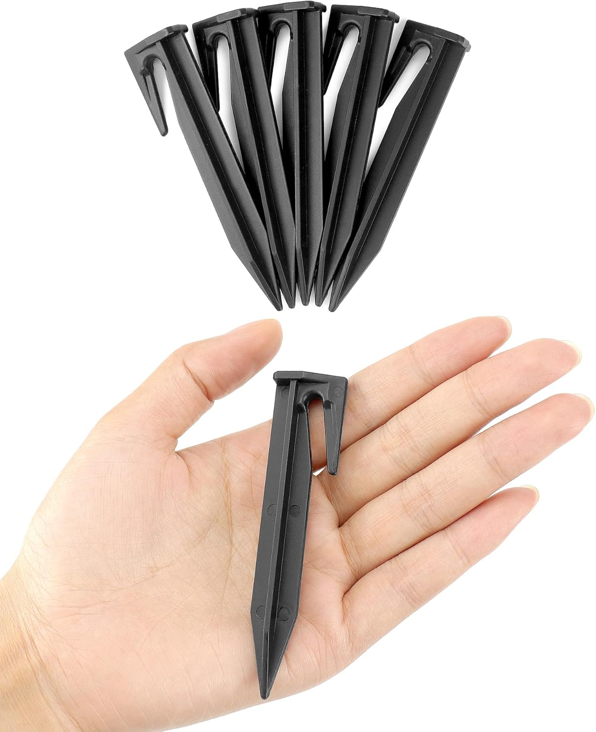 Plastic Boundary Wire Stakes, 200 Pcs, 3.35in, Black, Bayonet Tip, Garden Edging, Lawn Nails, Wire Pegs, Landscape Anchoring Spikes, Pet Fence, Mower Compatible - Image 8