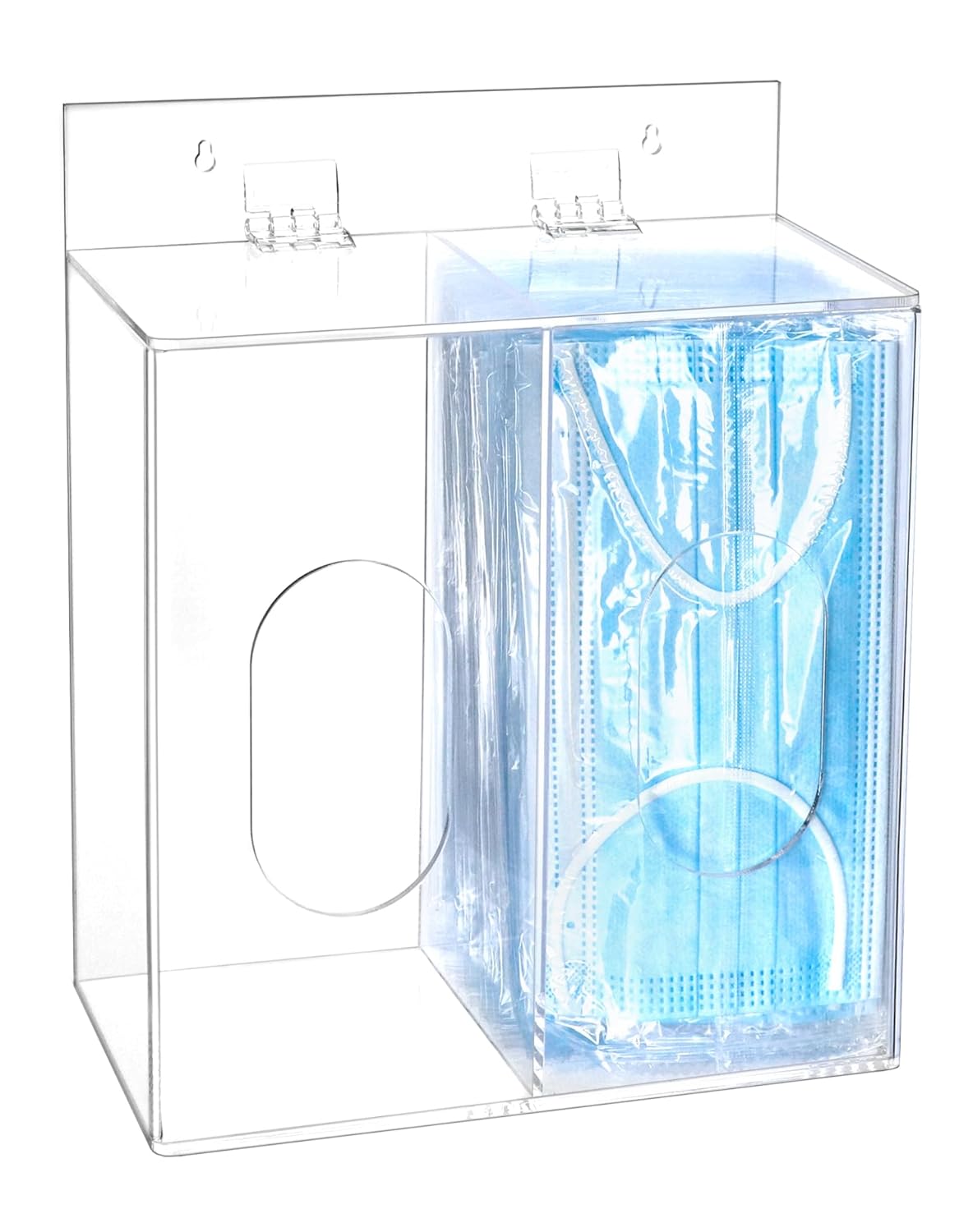Clear Acrylic Mask and Glove Organizer – Dual Compartment Dispenser for Office, Clinic & Home Use - Image 2