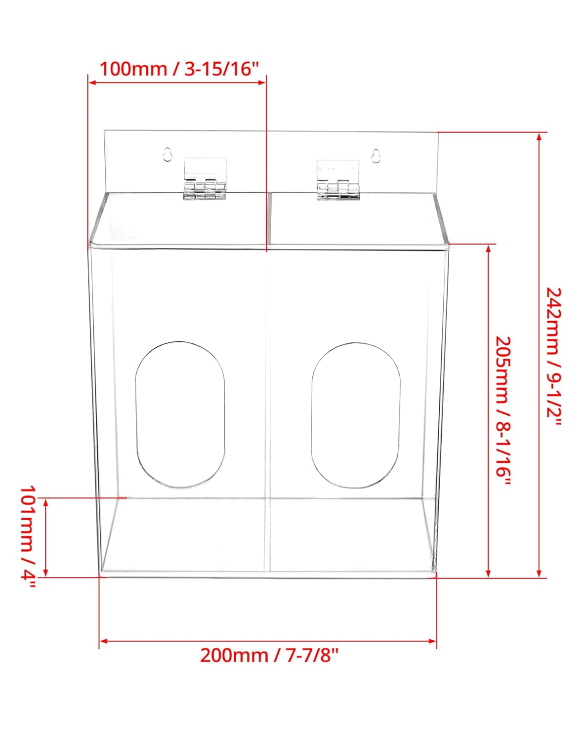 Clear Acrylic Mask and Glove Organizer – Dual Compartment Dispenser for Office, Clinic & Home Use - Image 7