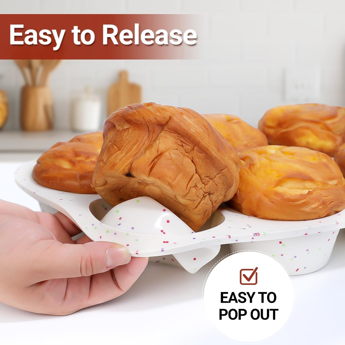 Silicone Jumbo Muffin Pan 6 Cups & Silicone Muffin Pan Regular Size 12 Cups - Image 5