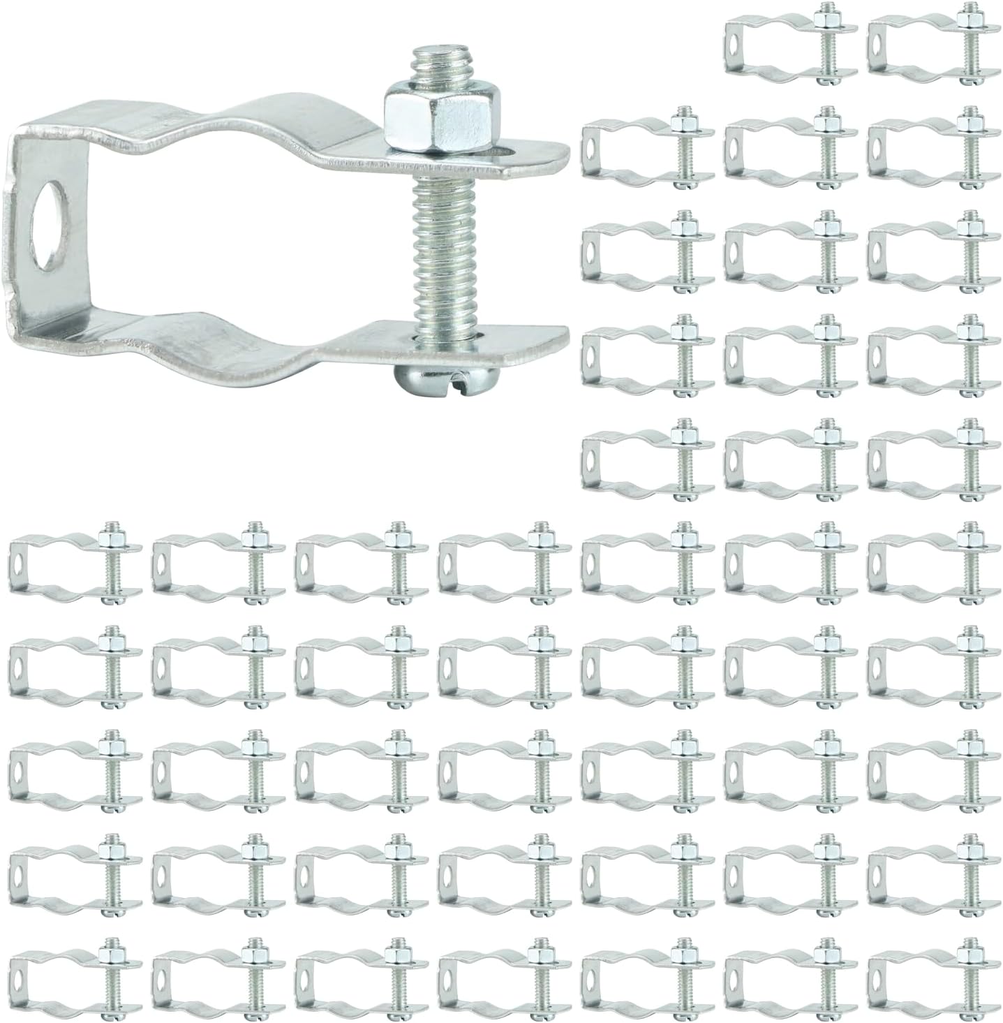Conduit Hanger with Bolt Features, 1/2 Inch Zinc-Plated Steel, Pack of 50 - Insulated Supports or Threaded Rods for EMT, Rigid Conduits - Image 1