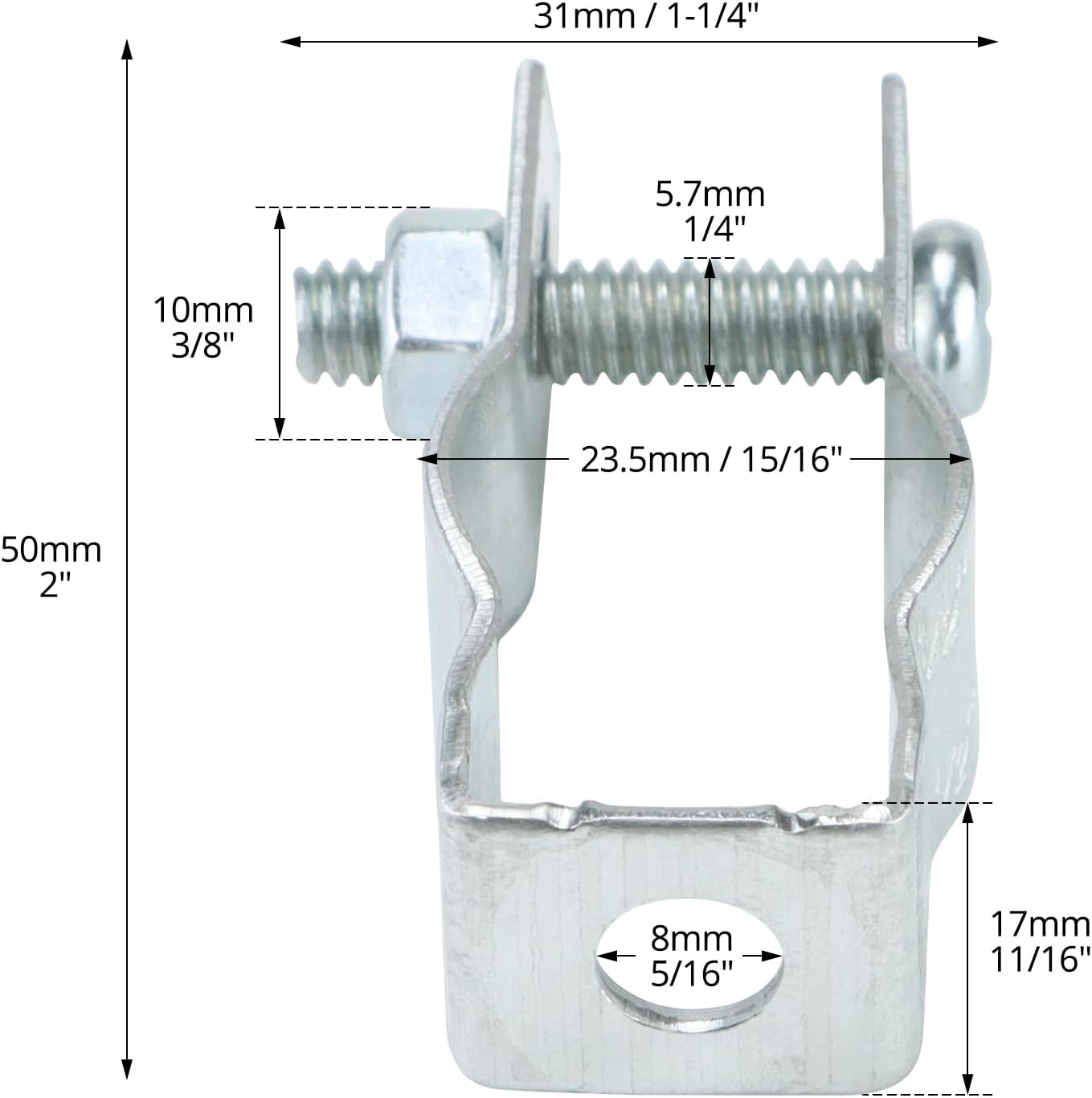 Conduit Hanger with Bolt Features, 1/2 Inch Zinc-Plated Steel, Pack of 50 - Insulated Supports or Threaded Rods for EMT, Rigid Conduits - Image 5