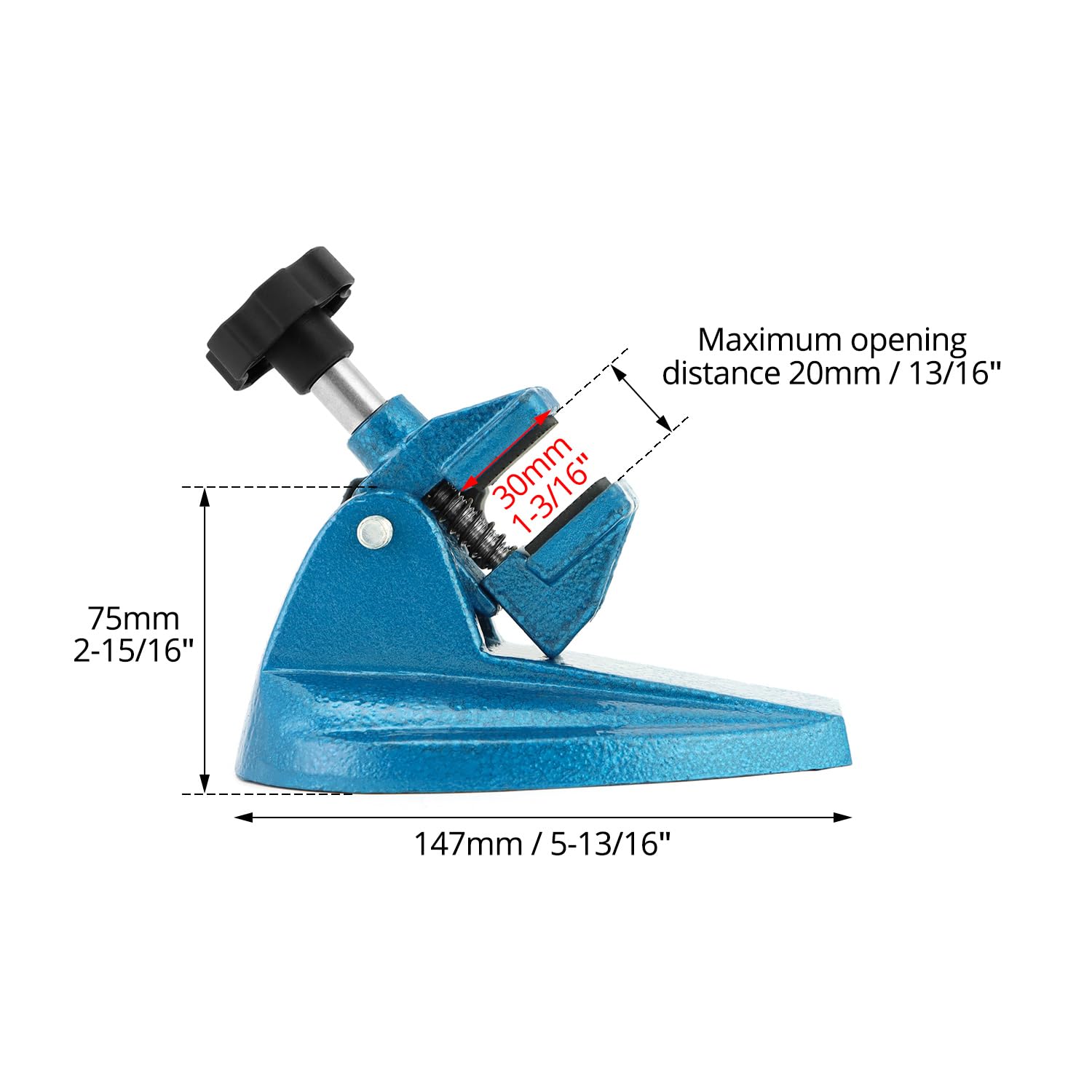 Micrometer Stand with Double Non-Slip Clamping Pad, 2 Pack Painted Cast Iron Base Micrometer Stand for Micrometers Up to 4