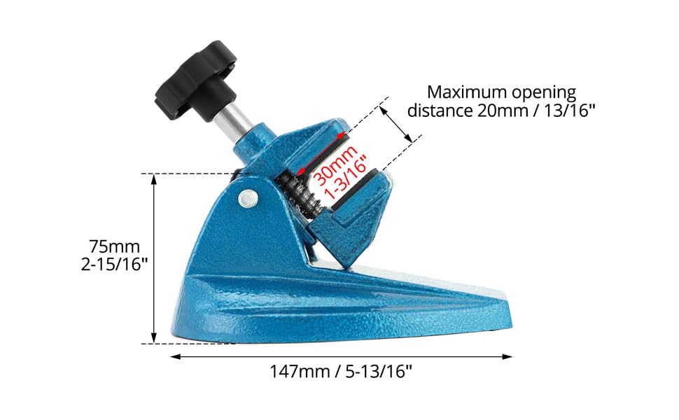 Micrometer Stand with Double Non-Slip Clamping Pad, 2 Pack Painted Cast Iron Base Micrometer Stand for Micrometers Up to 4