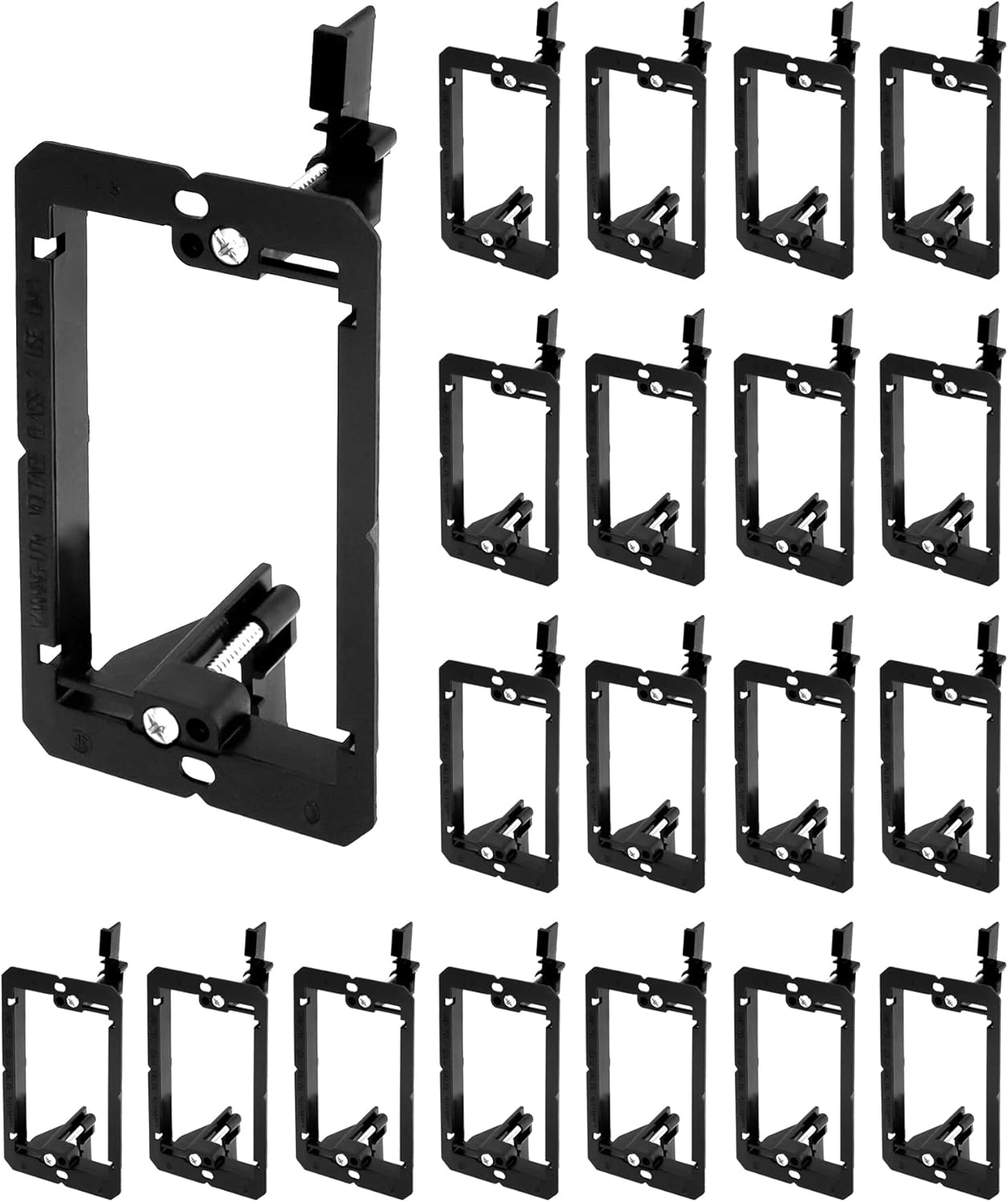 Low Voltage Mounting Bracket, 20 Pack 1 Gang Single Gang Drywall Mounting Wall Plate Bracket for Telephone Wires, Network Cables - Image 1