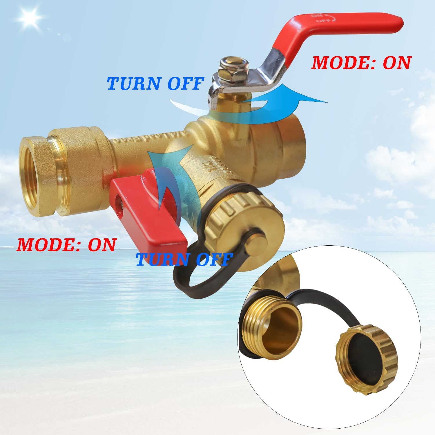 3/4-Inch IPS Isolator Tankless Water Heater Service Valve Kit with Pressure Relief Valve, Clean Brass - Image 3