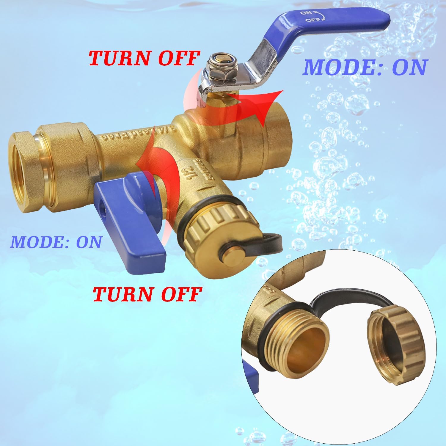 3/4-Inch IPS Isolator Tankless Water Heater Service Valve Kit with Pressure Relief Valve, Clean Brass - Image 4