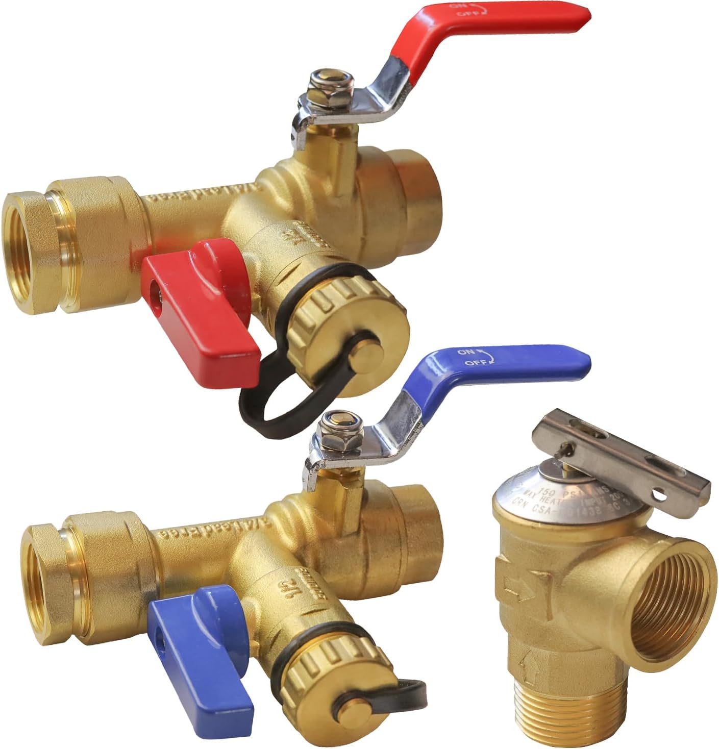 3/4-Inch IPS Isolator Tankless Water Heater Service Valve Kit with Pressure Relief Valve, Clean Brass - Image 6
