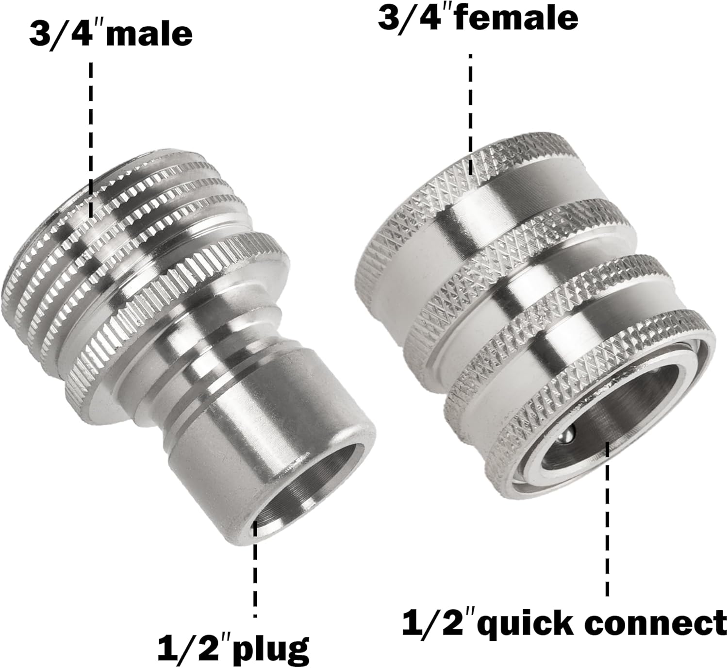 Pressure Washer Adapter Set, Stainless Steel Quick Disconnect Kit with M22 Metric Male Thread Quick Connector, M22 Swivel to 3/8'' Quick Connect, 3/4