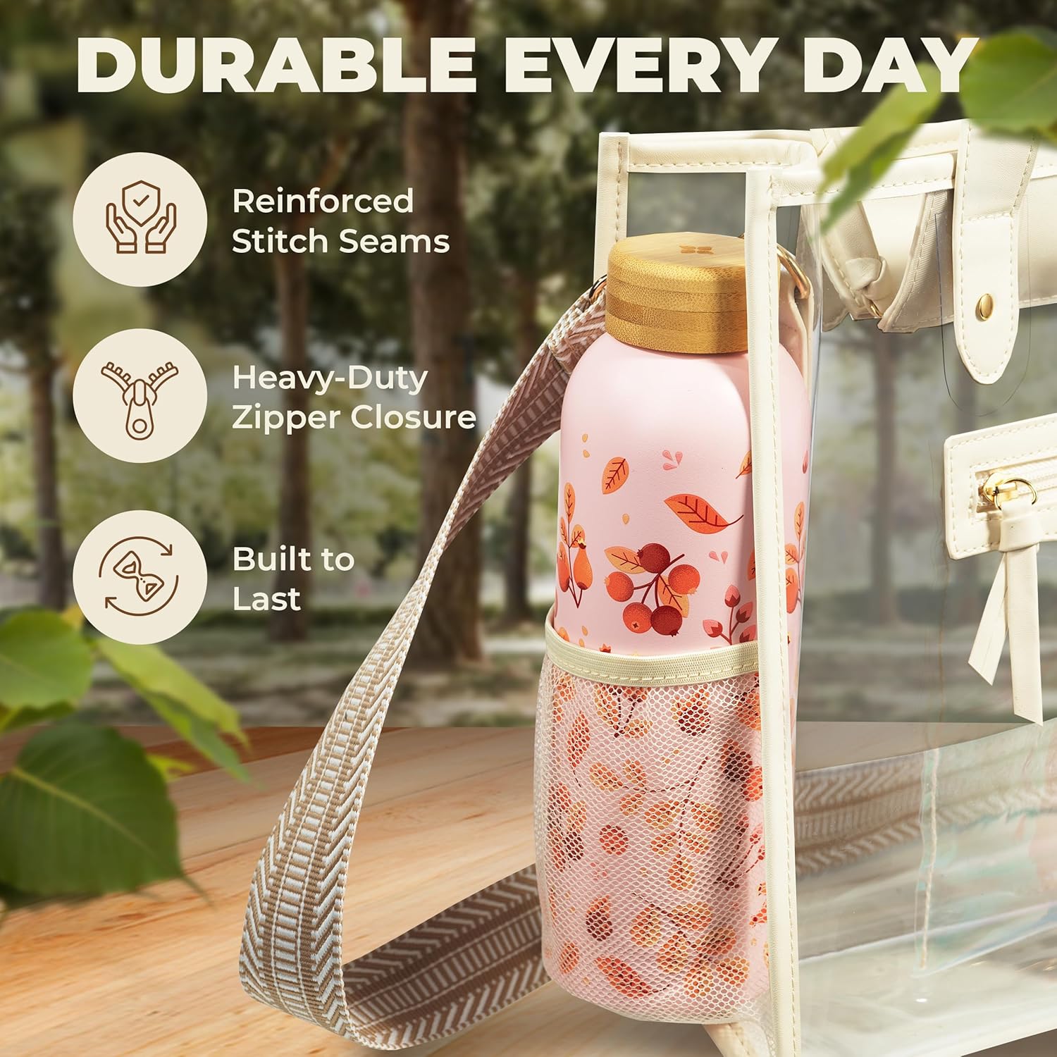 Clear Bag for Stadium Events - Large Transparent Tote - Clear Purse for Women, Work, Beach & Shopping - Image 5