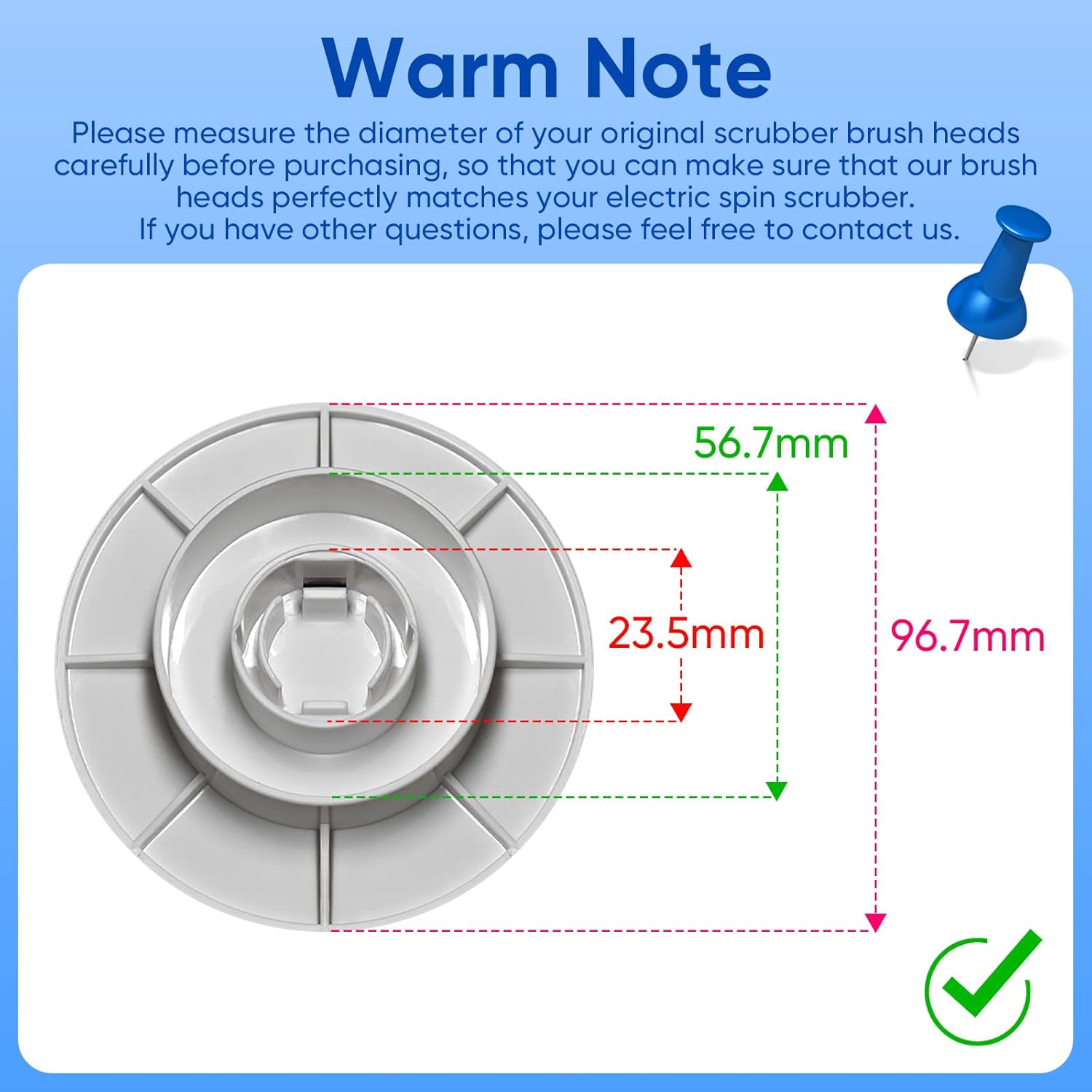 9-in-1 Electric Spin Scrubber Replaceable Brush Heads Set, Universal Electric Scrub Brush Heads for All Brands, Spin Brush Heads for Shower Scrubber, Electric Cleaning Brush for Bathroom Floor Tile - Image 6
