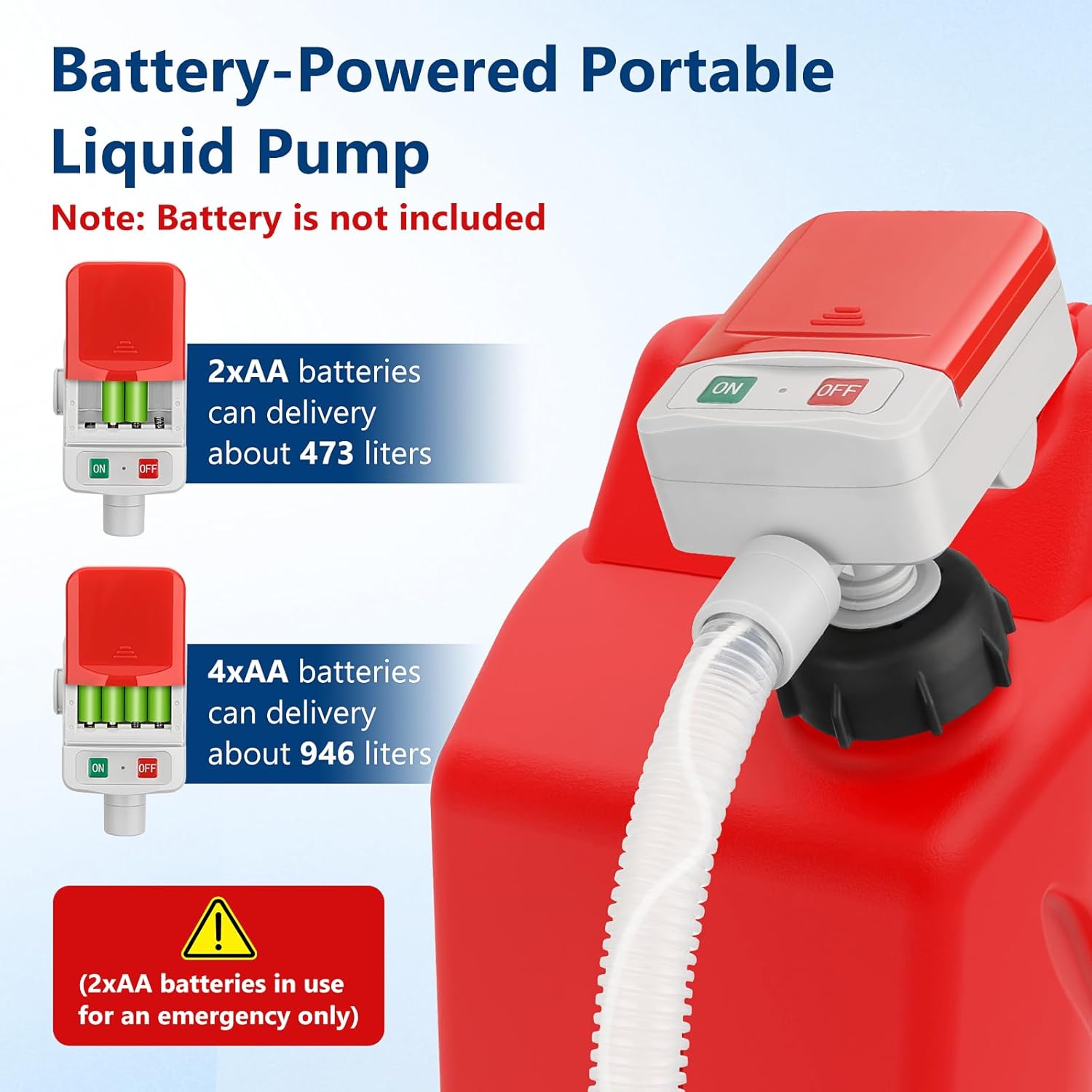 Fuel Transfer Pump with Auto-stop Sensor -3.2 GPM, 3 Tank Adapters, 51