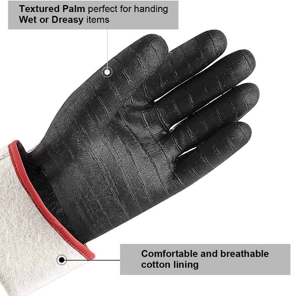 932°F Extreme Heat Resistant Gloves for Grill BBQ, Waterproof Long Sleeve Pit Grill Gloves for Fryer, Baking, Oven,Smoker,Fireproof, Oil Resistant Neoprene Coating（14-Inch ） - Image 3