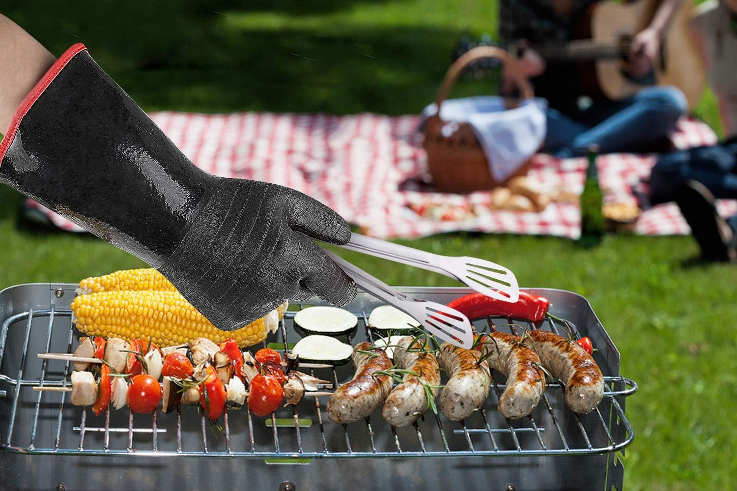 932°F Extreme Heat Resistant Gloves for Grill BBQ, Waterproof Long Sleeve Pit Grill Gloves for Fryer, Baking, Oven,Smoker,Fireproof, Oil Resistant Neoprene Coating（14-Inch ） - Image 6