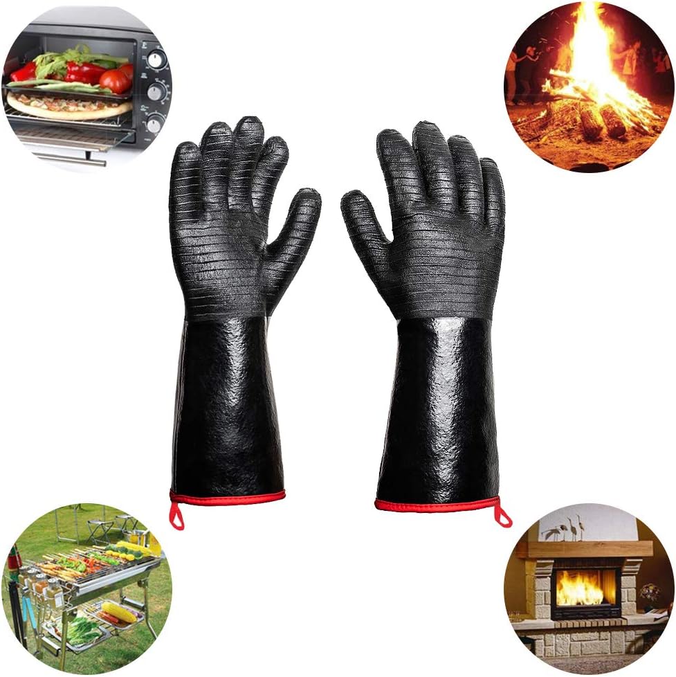 932°F Extreme Heat Resistant Gloves for Grill BBQ, Waterproof Long Sleeve Pit Grill Gloves for Fryer, Baking, Oven,Smoker,Fireproof, Oil Resistant Neoprene Coating（14-Inch ） - Image 7