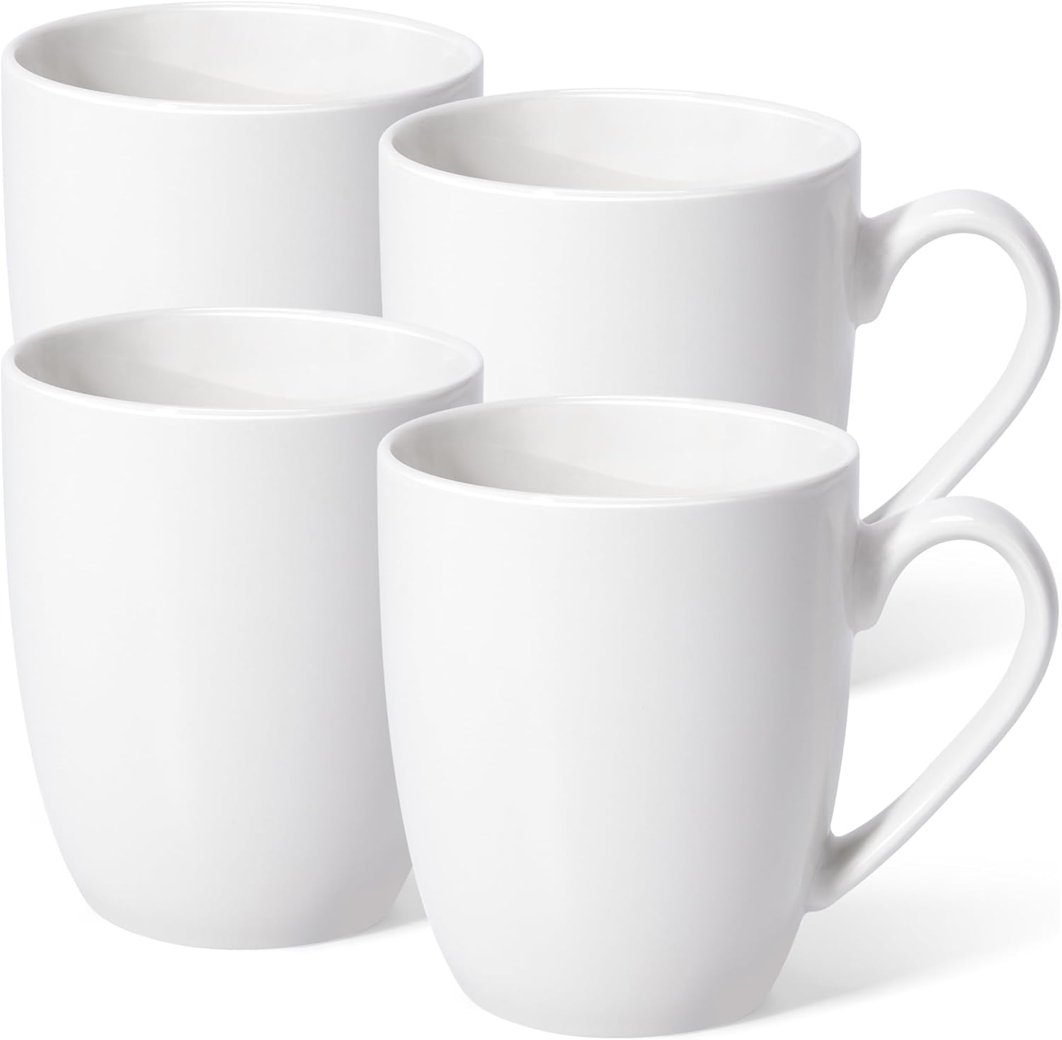 16 oz Large Coffee Mugs Set of 4 Ceramic Coffee Mug White Coffee Cups Tea Cups Idea Gift for Women Men House Warming Gifts New Home Office, 4 Pack (White) - Image 1