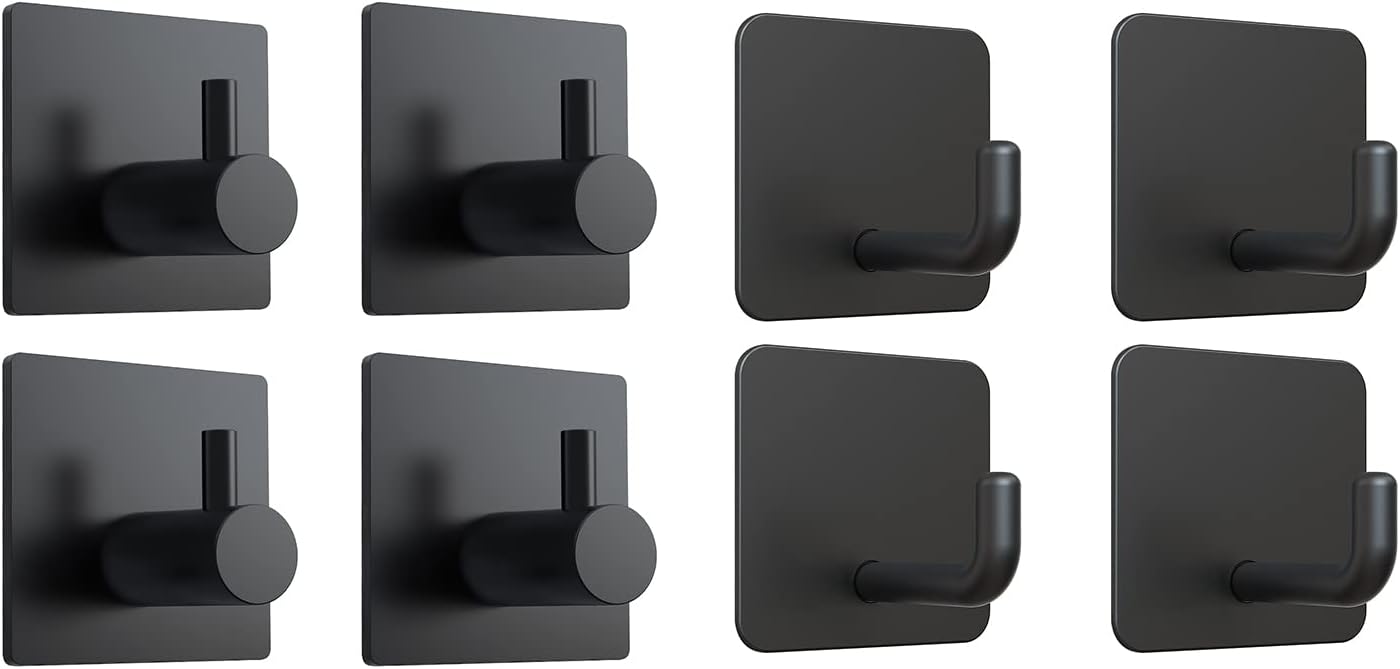 2 Types of Black Adhesive Hooks Bundle - Image 1