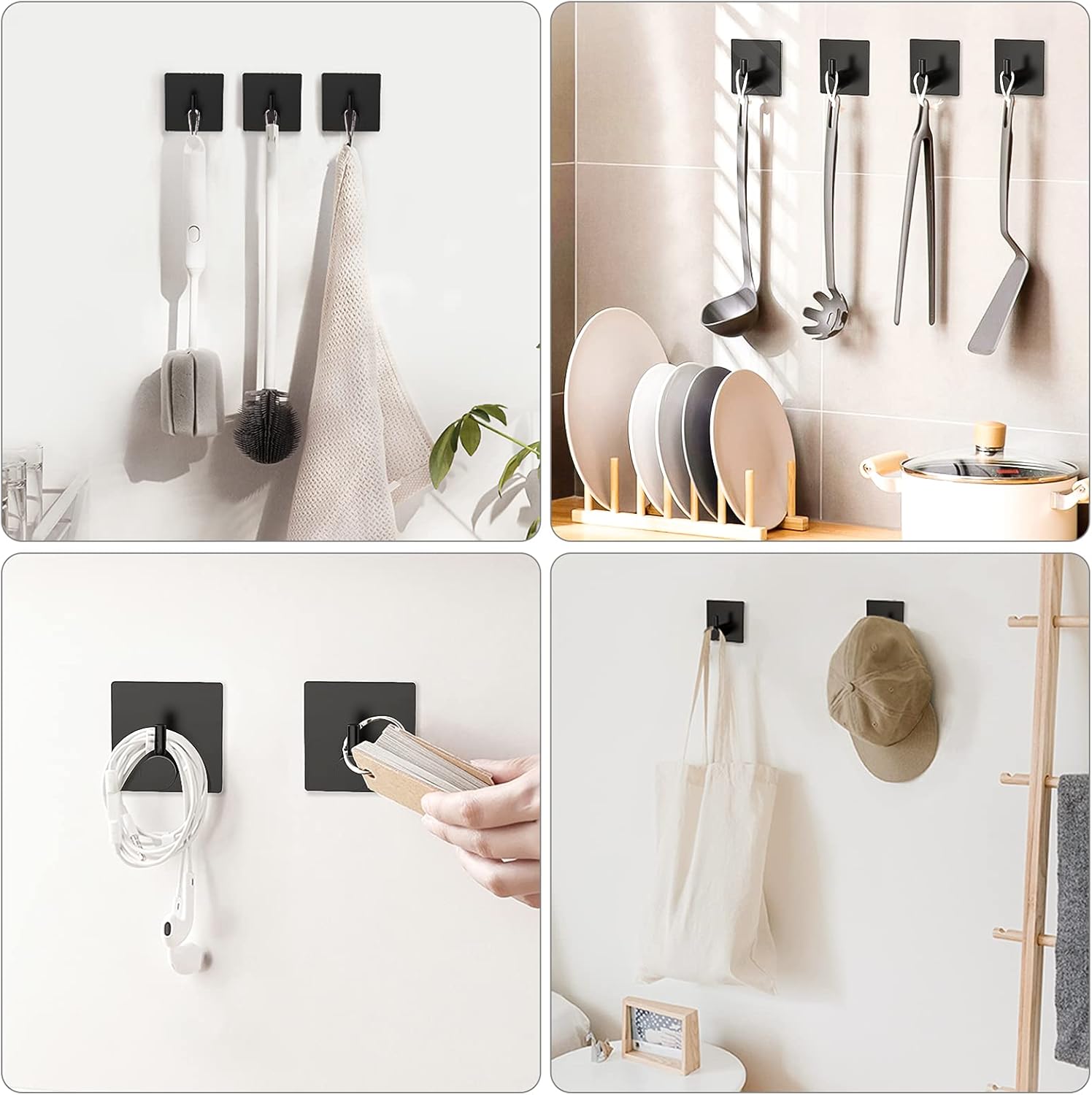 2 Types of Black Adhesive Hooks Bundle - Image 5