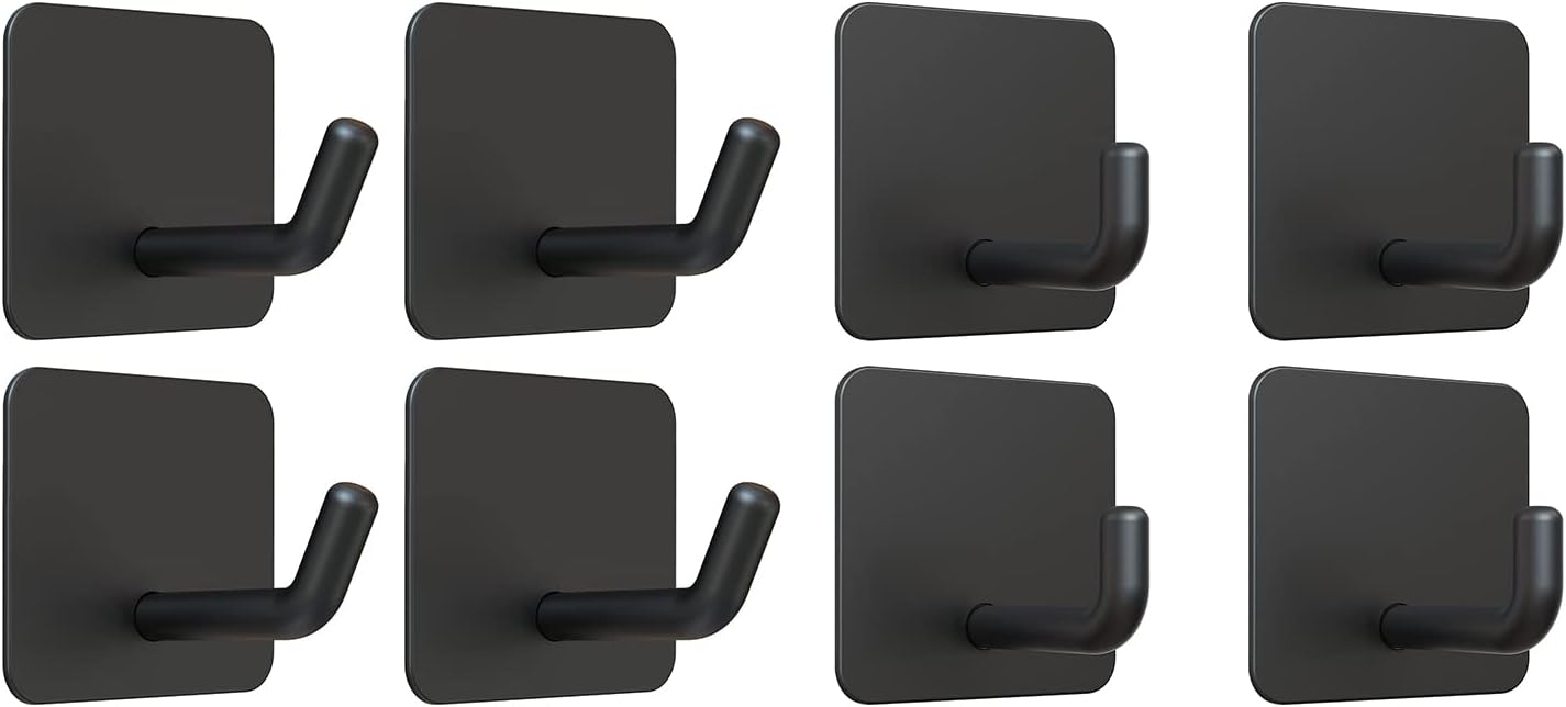 2 Types of Black Adhesive Hooks Bundle - Image 1