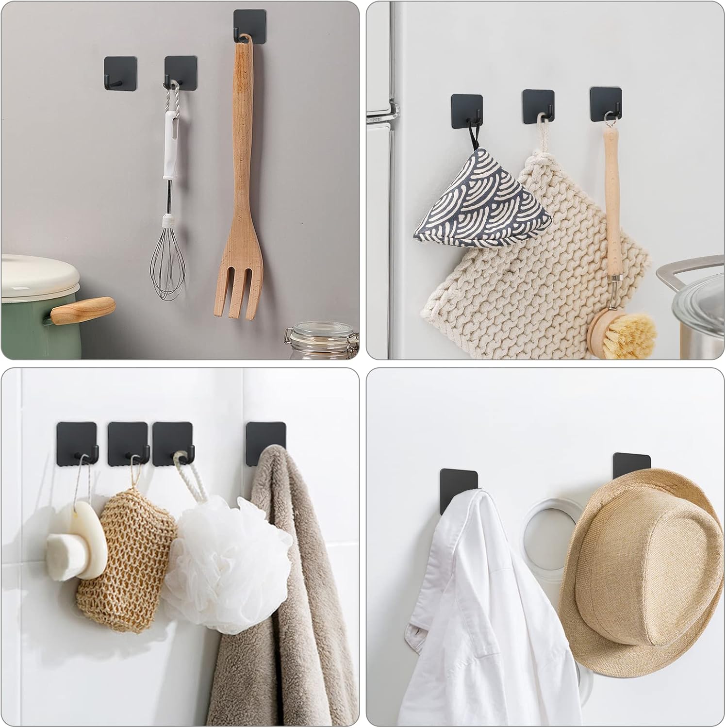 2 Types of Black Adhesive Hooks Bundle - Image 6