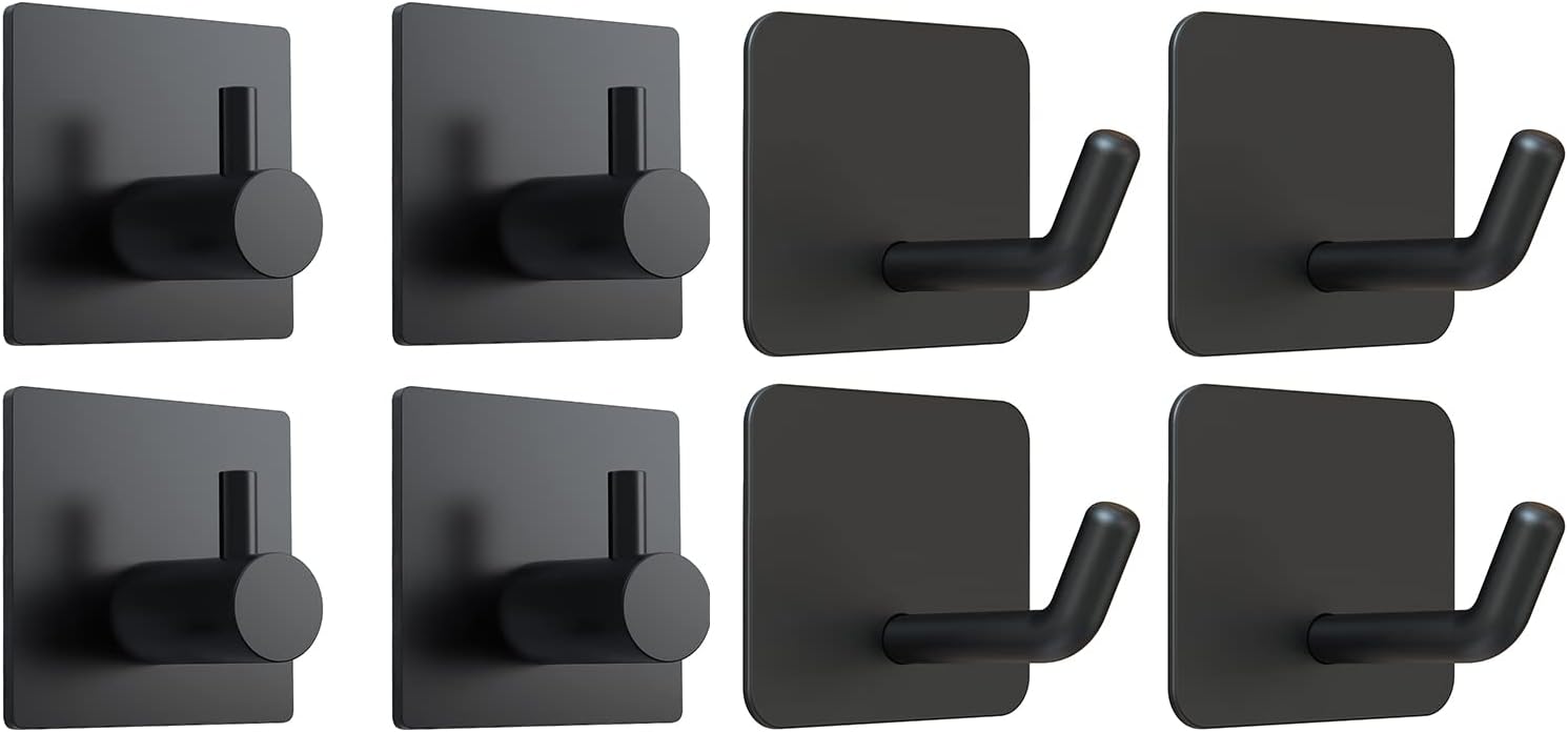 2 Types of Black Adhesive Hooks Bundle - Image 1