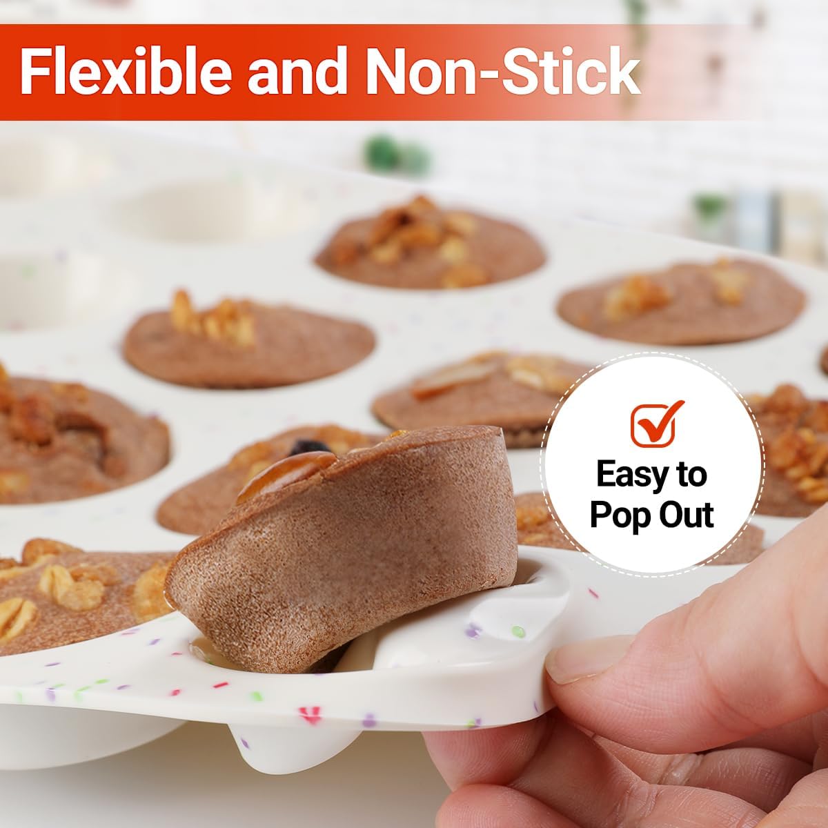 Silicone Mini Muffin Pan 24 Cups & Silicone Jumbo Muffin Pan 6 Cups - Image 4