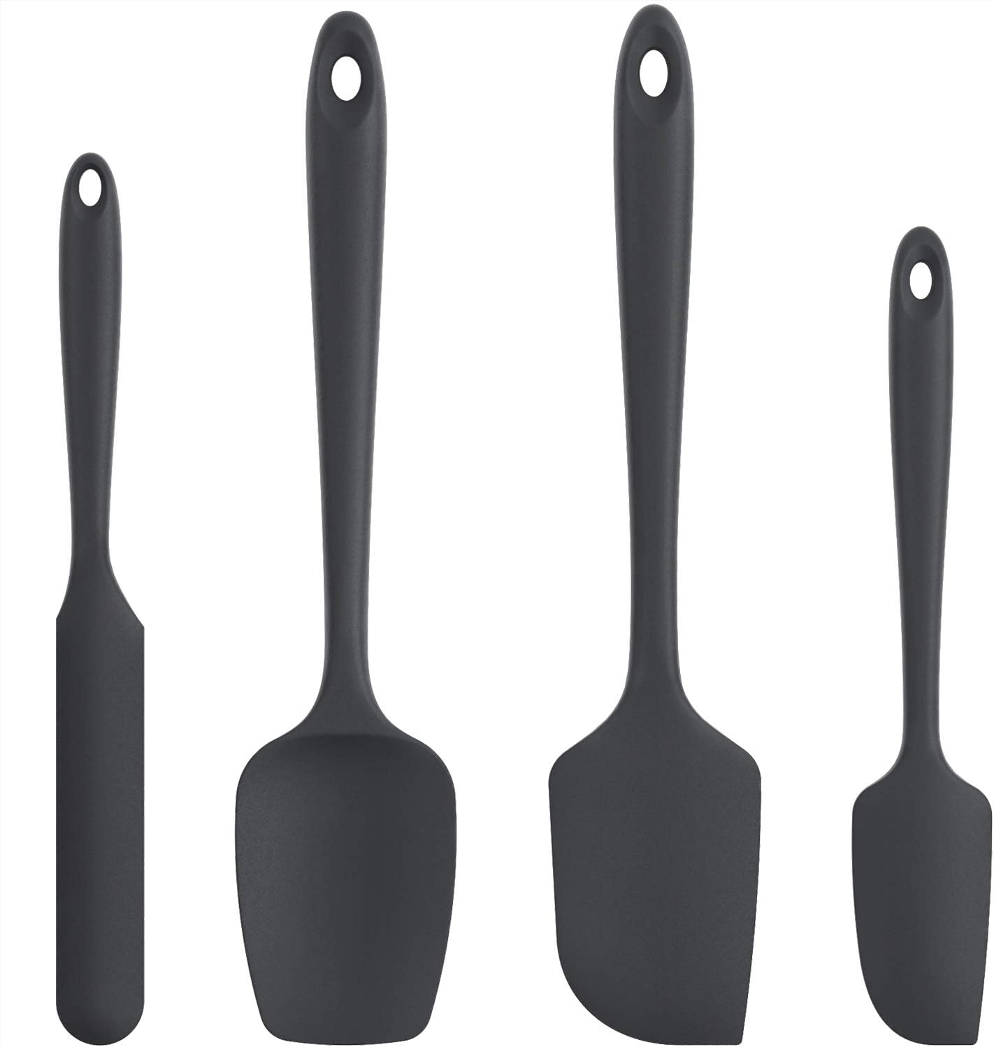 Silicone Spatula Set with 600 Degrees Fahrenheit Heat Resistant (Black) - Image 1