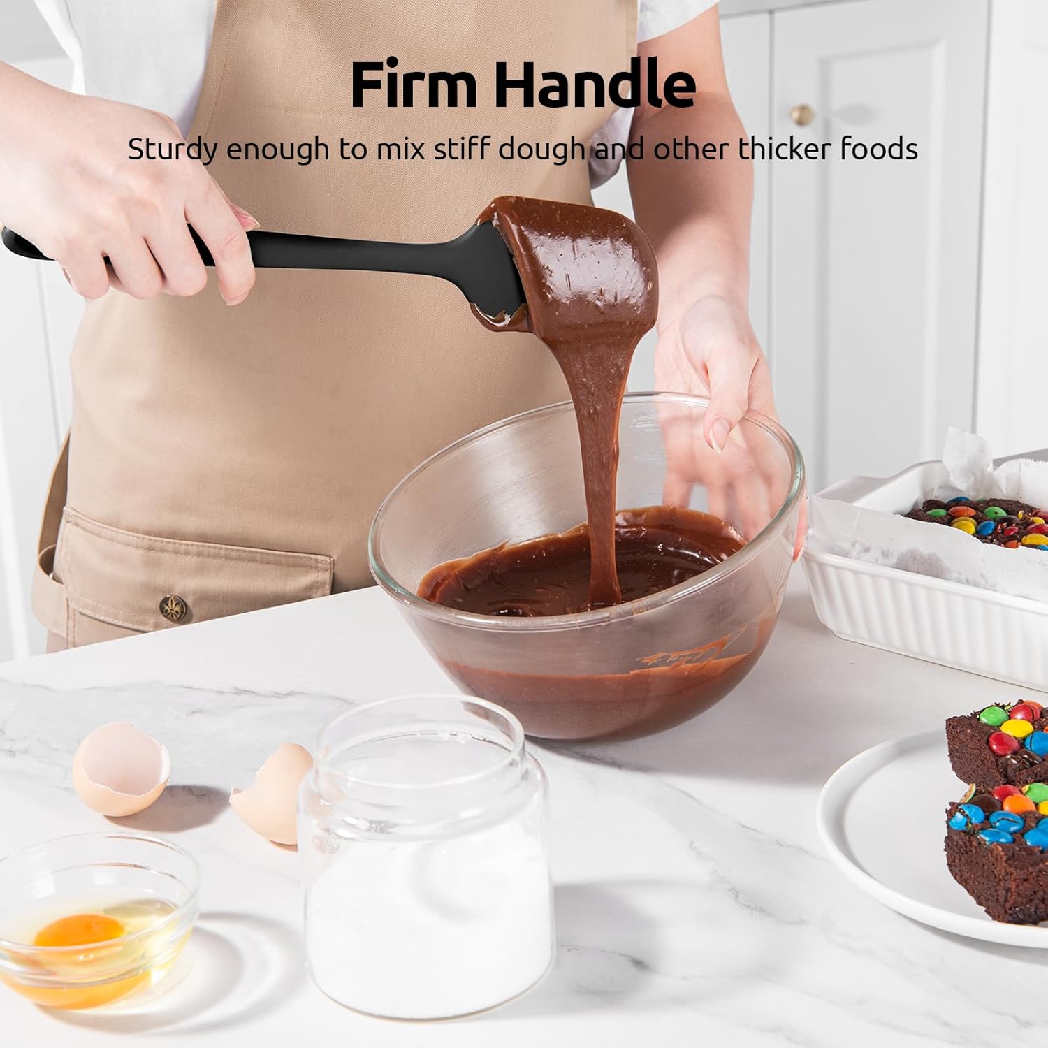 Silicone Spatula Set with 600 Degrees Fahrenheit Heat Resistant (Black) - Image 5