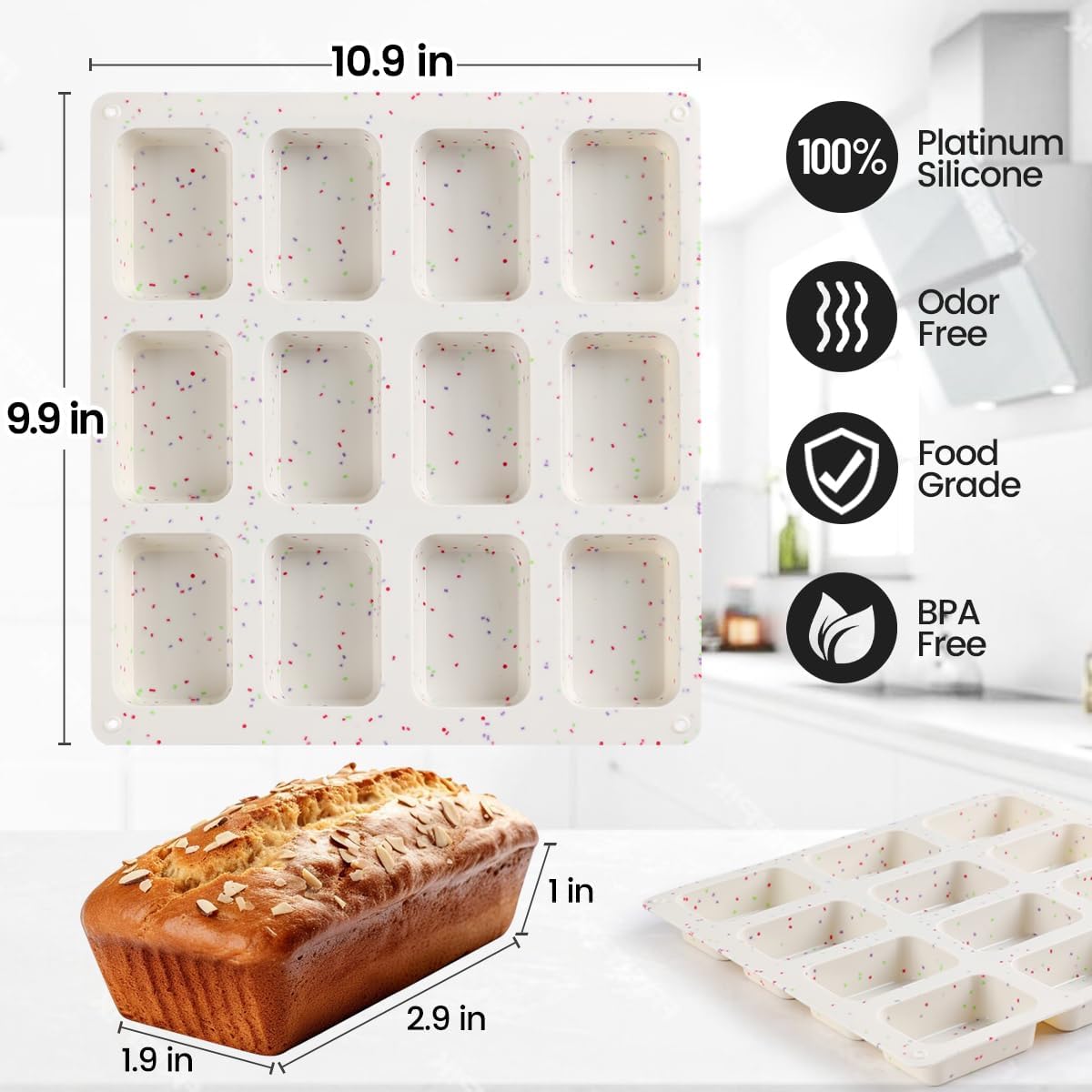 Silicone Mini Loaf Pan with Metal Frame & Silicone Bread Loaf Pans - Image 7