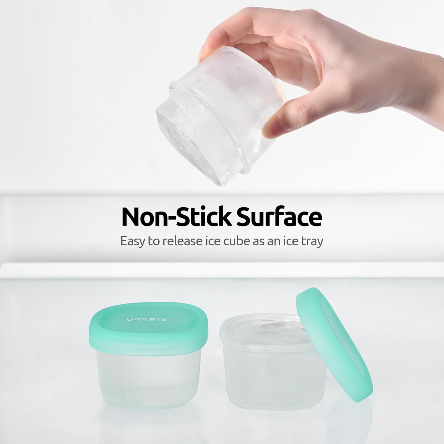 3oz 6oz Small Storage Containers: Food Grade Liquid-Silicone Freezer Box with Airtight Lid, Microwave Safe with Clear Measurements, Reusable for Meal Prepping Portion (Set of 4, Aqua Sky) - Image 7