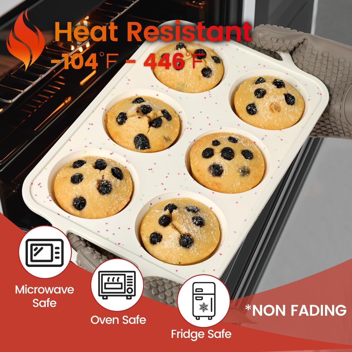 Mini Cupcake Pans, Jumbo Muffin Pan, Metal Reinforced Frame for Baking Giant Homemade Muffins, Cupcakes, Frittatas - Image 7