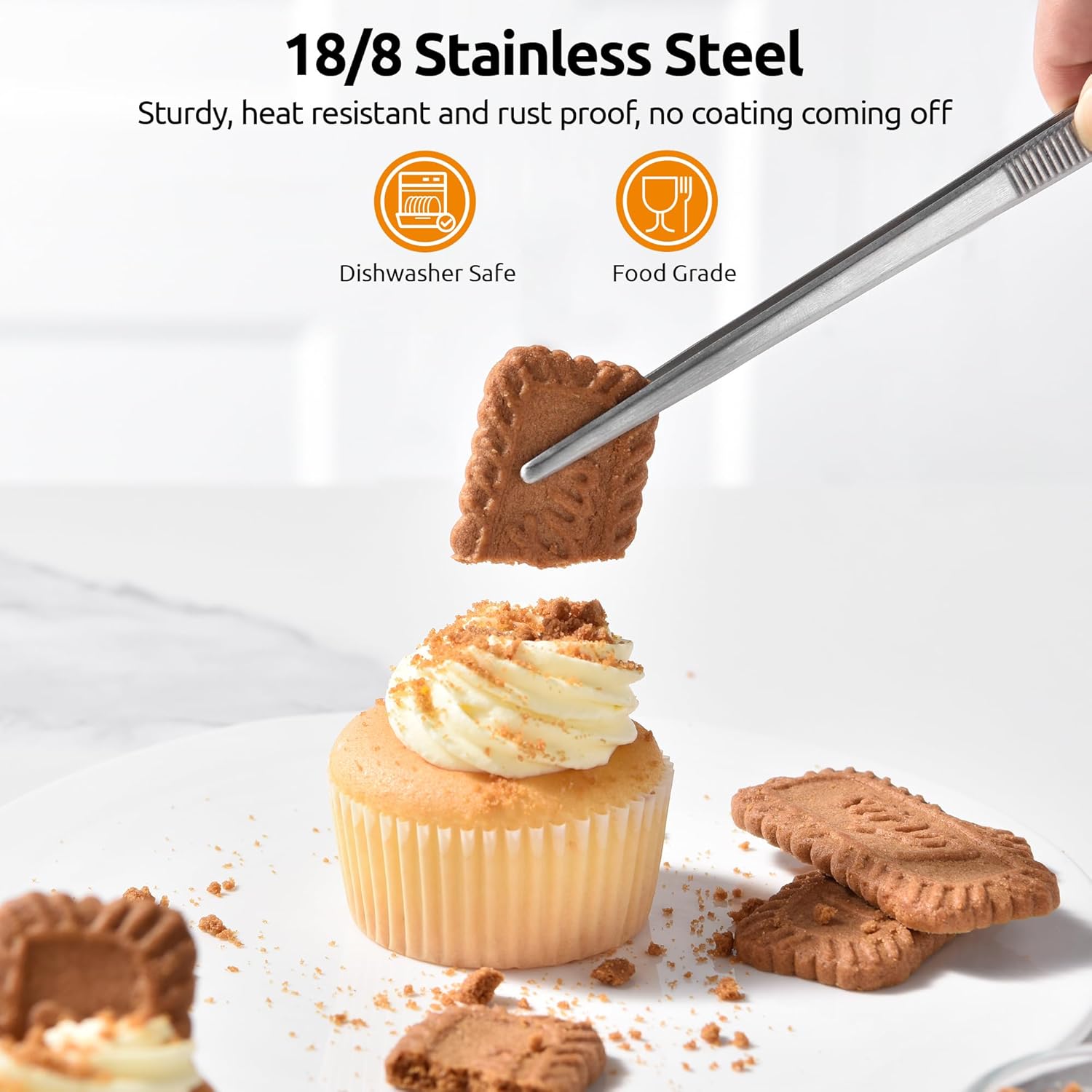 Icing Spatula,  Stainless Steel Angled Cake Decorating Frosting Spatula Set of 3 (Midnight Blue), and 8