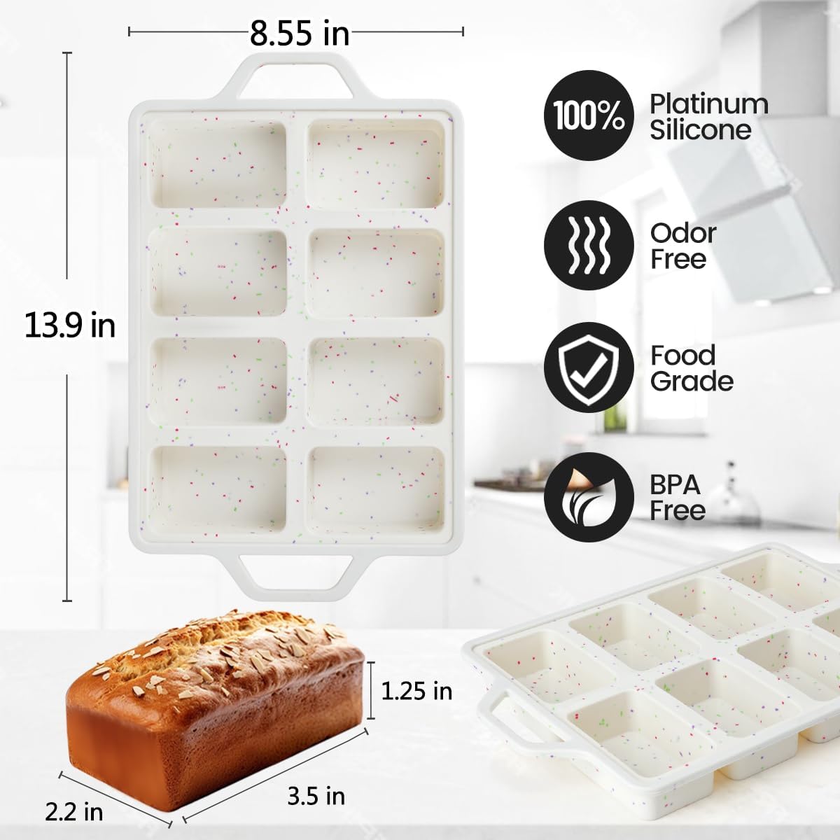 Mini Cupcake Pans, Mini Loaf Pan, Easy to Handle for Baking Mini Muffins, Mini Cupcakes, Mini Egg Bites, Mini Bread, Mini Loaf, Mini Meatloaf - Image 5