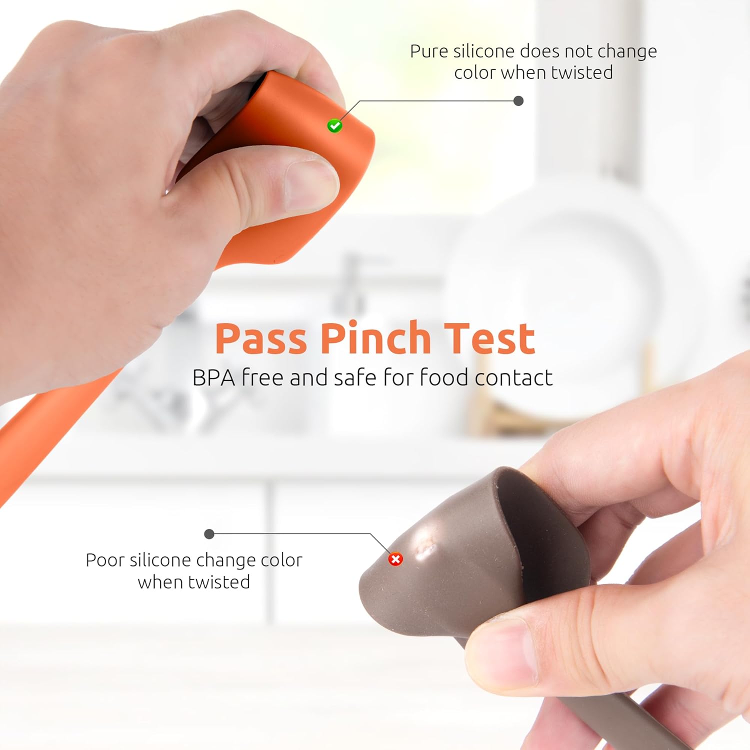 Small Mini Silicone Spatula: 9×2inch 600ºF Heat-Resistant Food-Grade Jar Scraper (Orange) and 8in Kitchen Plating Tweezer: 18/8 Stainless Steel Food-Grade Metal Food Tong (Pointed Tip) - Image 6