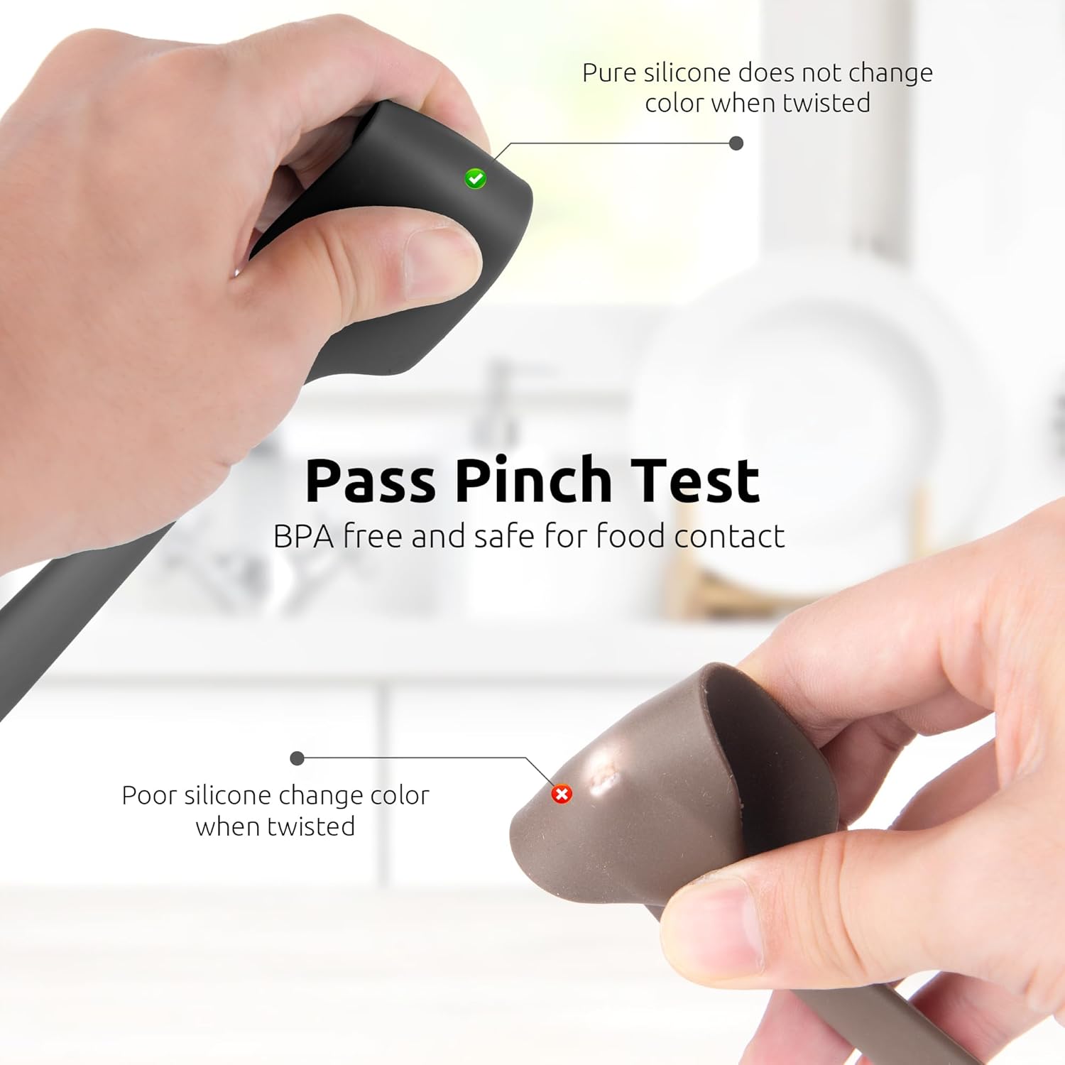 Small Mini Silicone Spatula: 9×2inch 600ºF Heat-Resistant Food-Grade Jar Scraper (Black) and 8in Kitchen Plating Tweezer: 18/8 Stainless Steel Food-Grade Metal Food Tong (Pointed Tip) - Image 6
