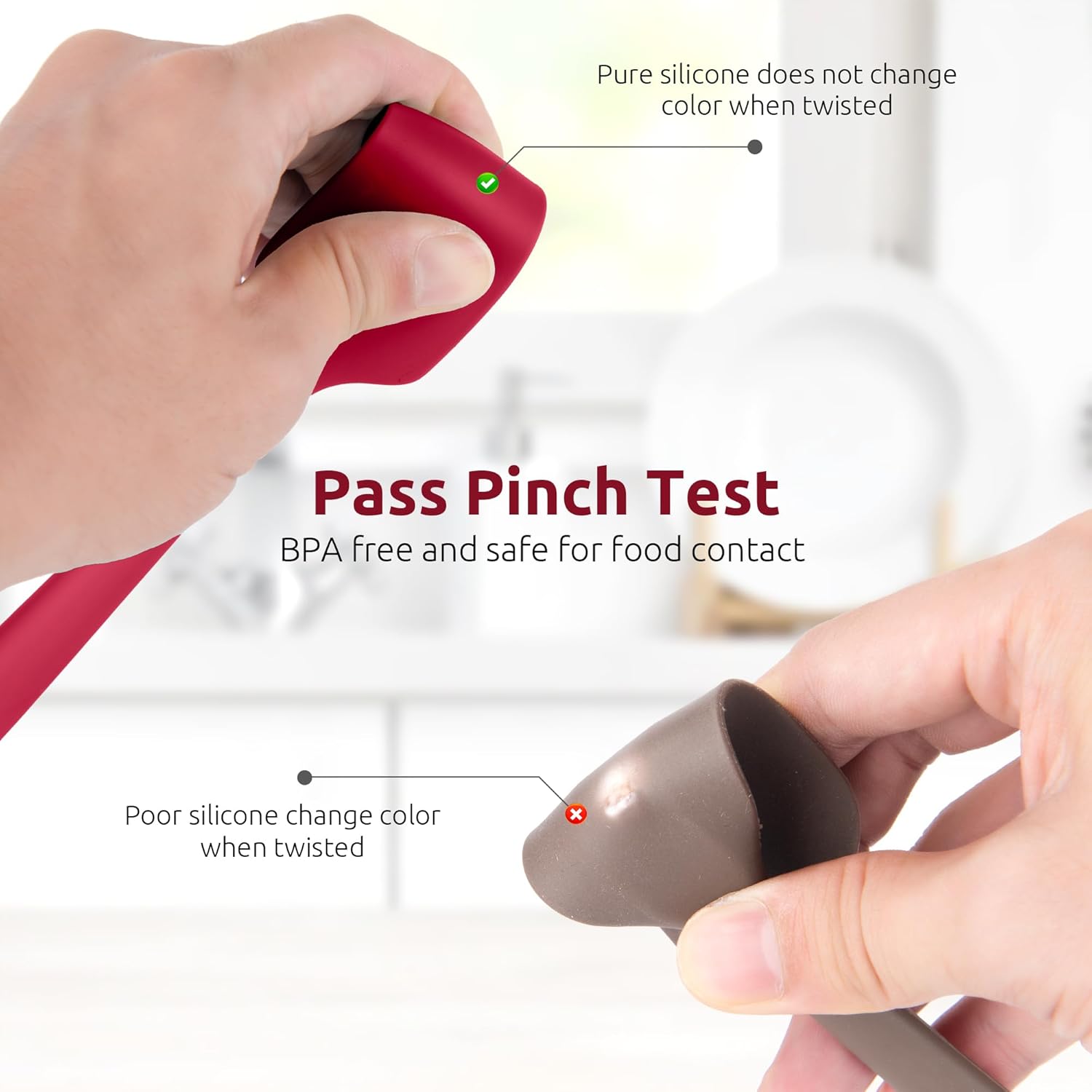 Small Mini Silicone Spatula: 9×2inch 600ºF Heat-Resistant Food-Grade Jar Scraper (Red) and 8in Kitchen Plating Tweezer: 18/8 Stainless Steel Food-Grade Metal Food Tong (Pointed Tip) - Image 6