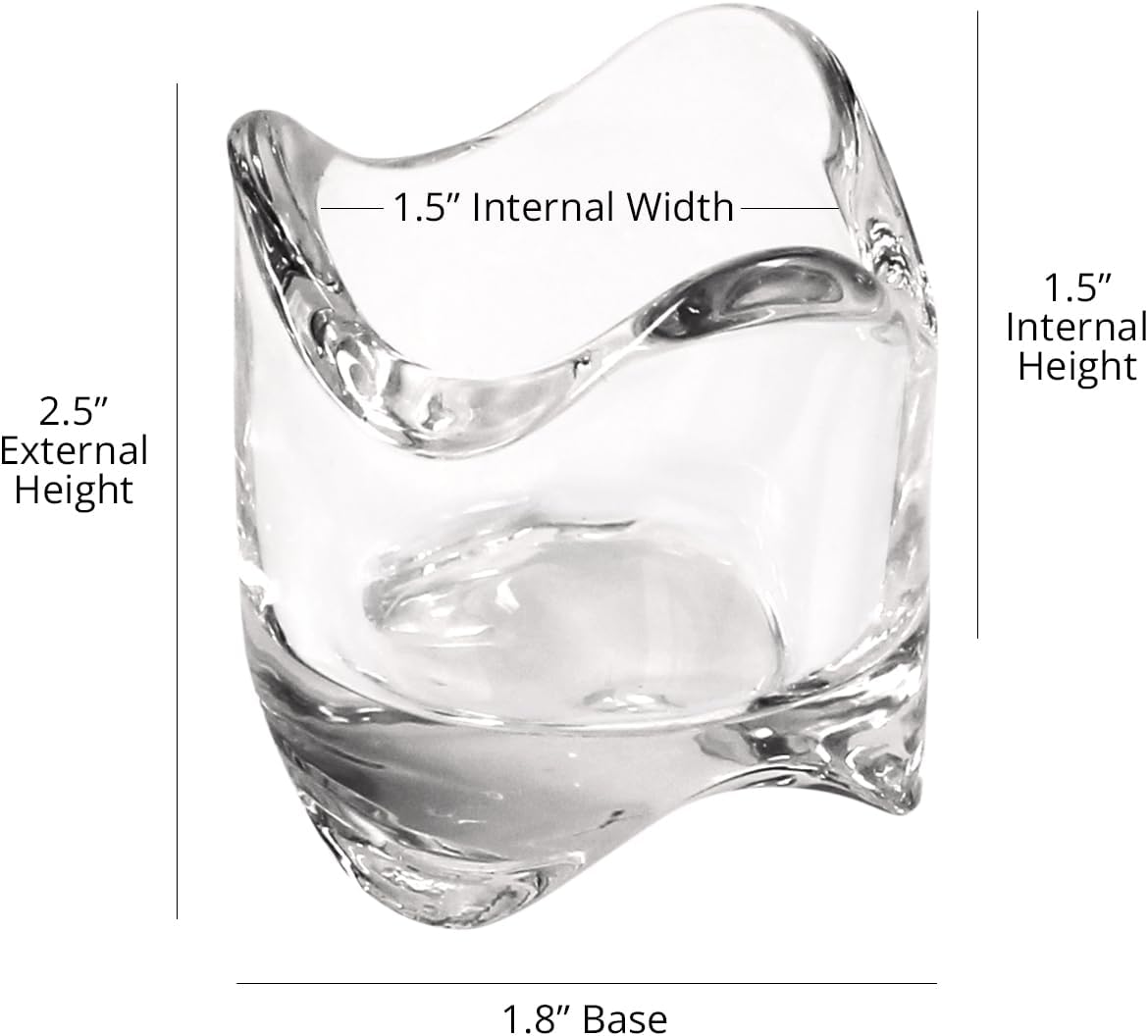 Tea Lights Votive Candles Holders (Set of 6), 2 in. Glass Candle Cups, Wedding Table Centerpiece, Home Decor, Party, Dinner & More - Image 6
