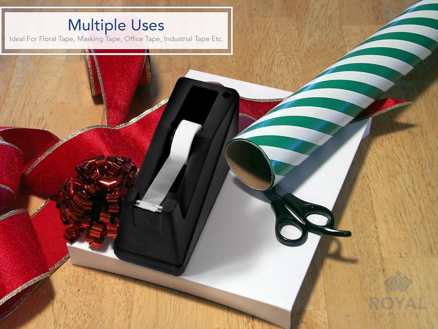 Desktop Tape Dispenser Adhesive Roll Holder (Fits 1
