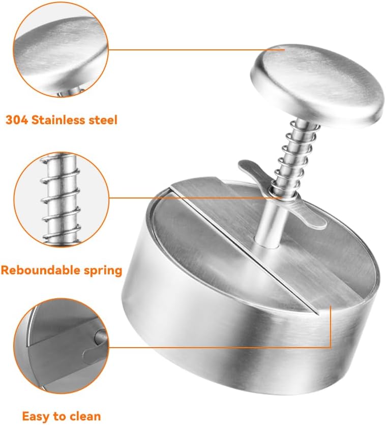 304 Stainless Steel Burger Press - 4.5