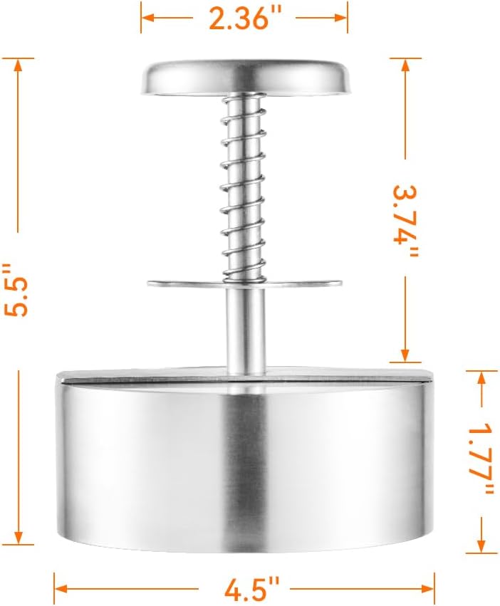 304 Stainless Steel Burger Press - 4.5