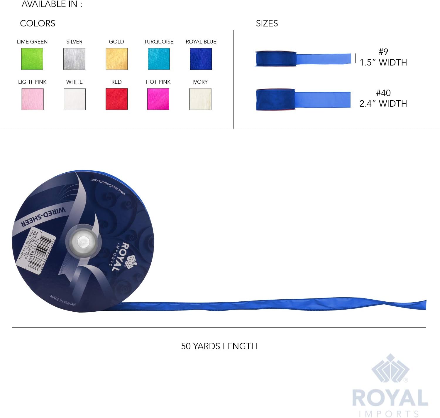 Organza Wired Sheer Ribbon 1.5