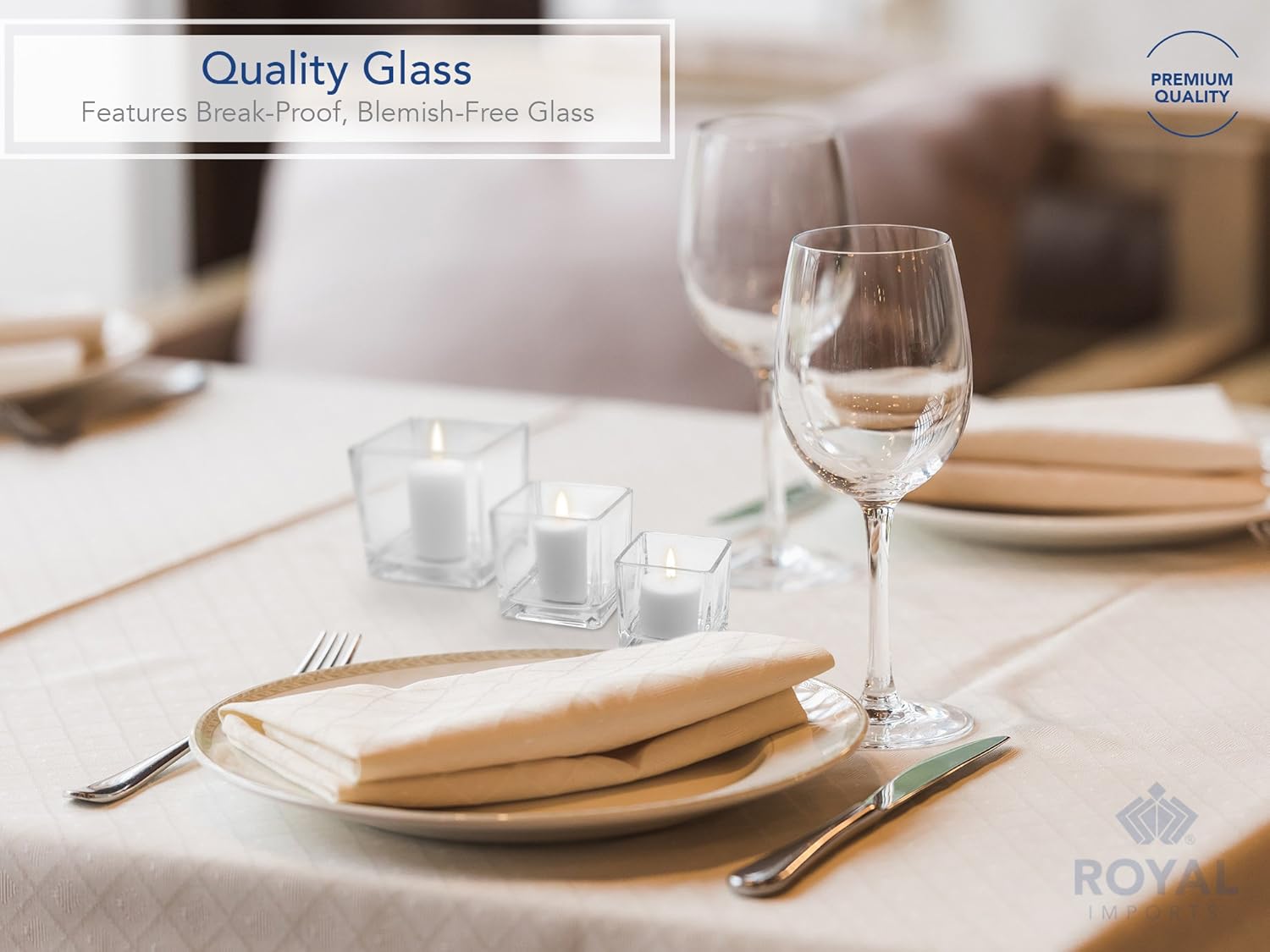 Flower Glass Vase Decorative Centerpiece for Home or Wedding - Clear Cube Shape, 2.5